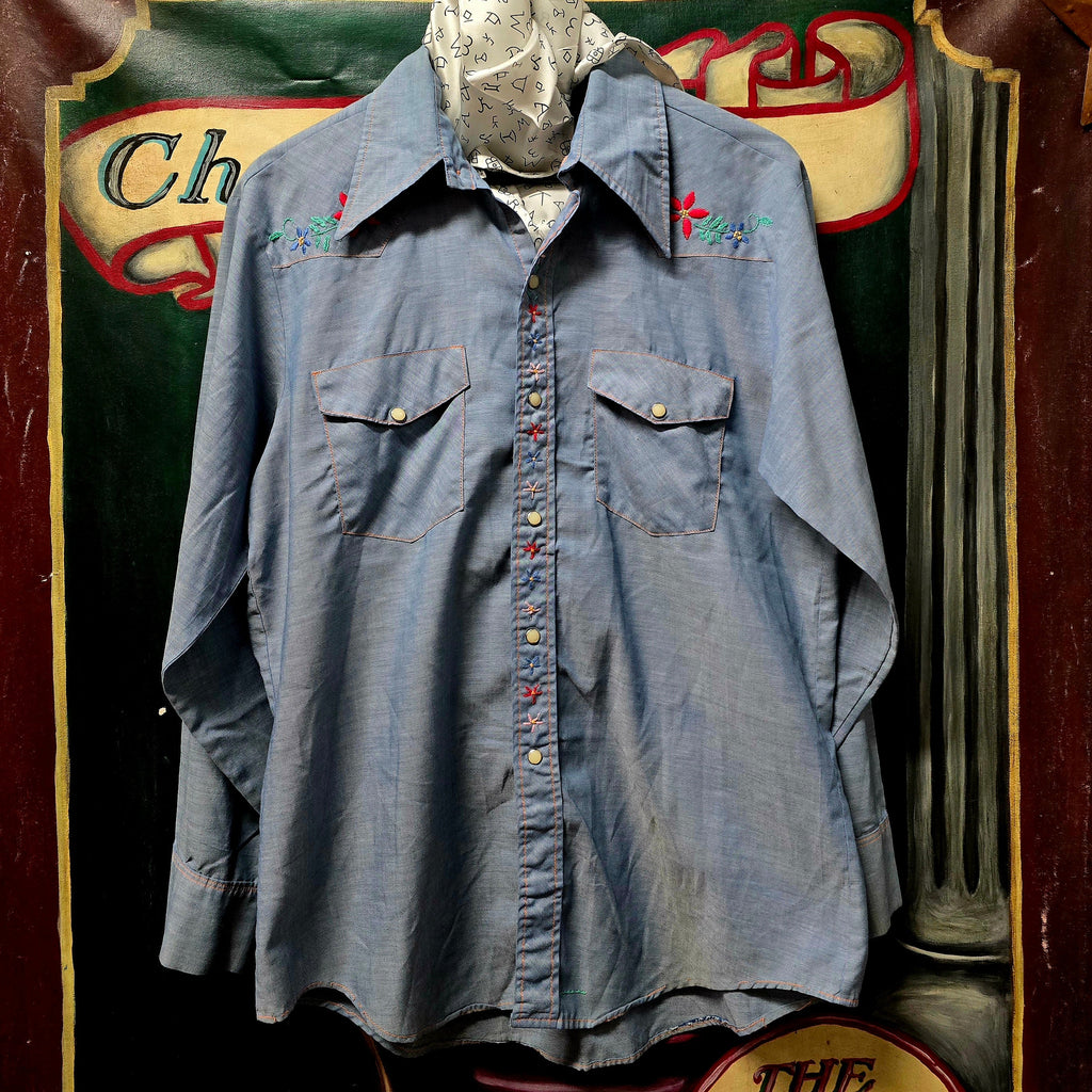 Vintage 70s Big Mac Embroidered Pearl Snap