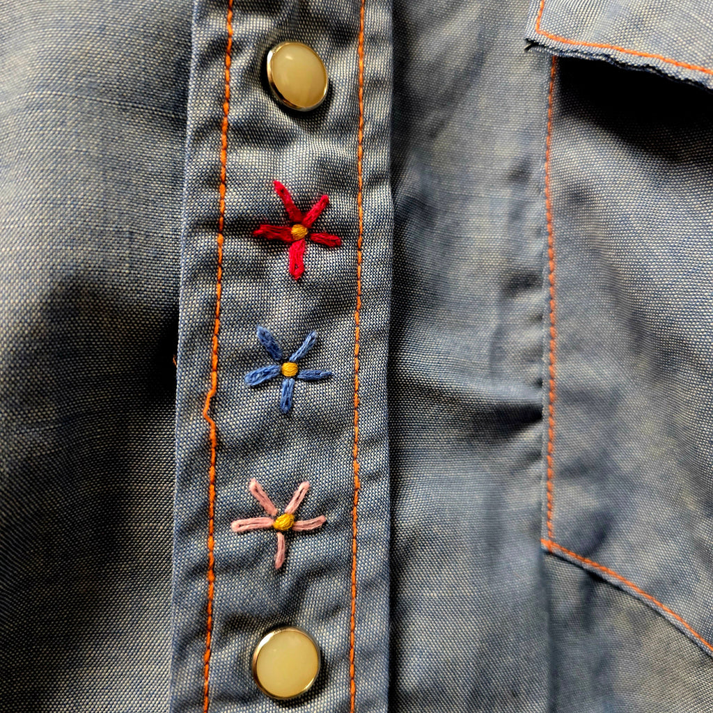 Vintage 70s Big Mac Embroidered Pearl Snap