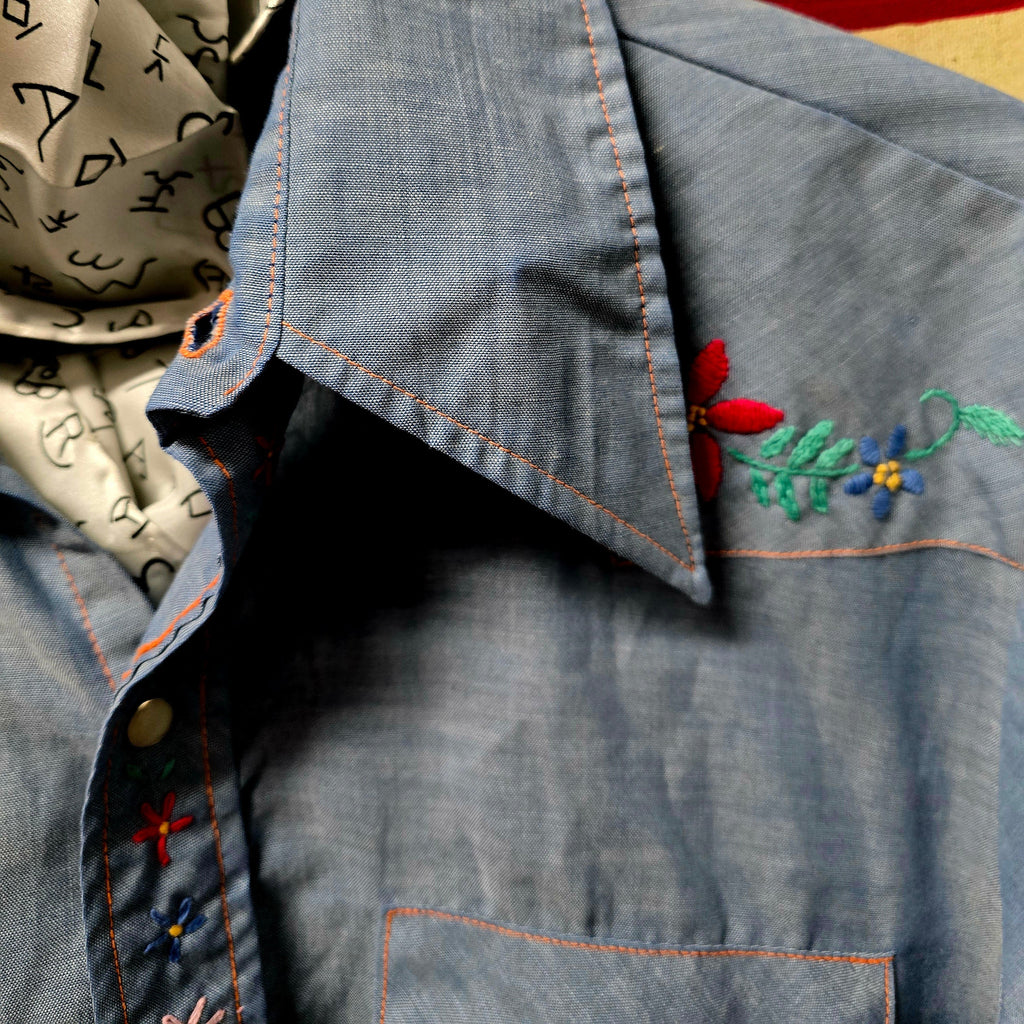 Vintage 70s Big Mac Embroidered Pearl Snap