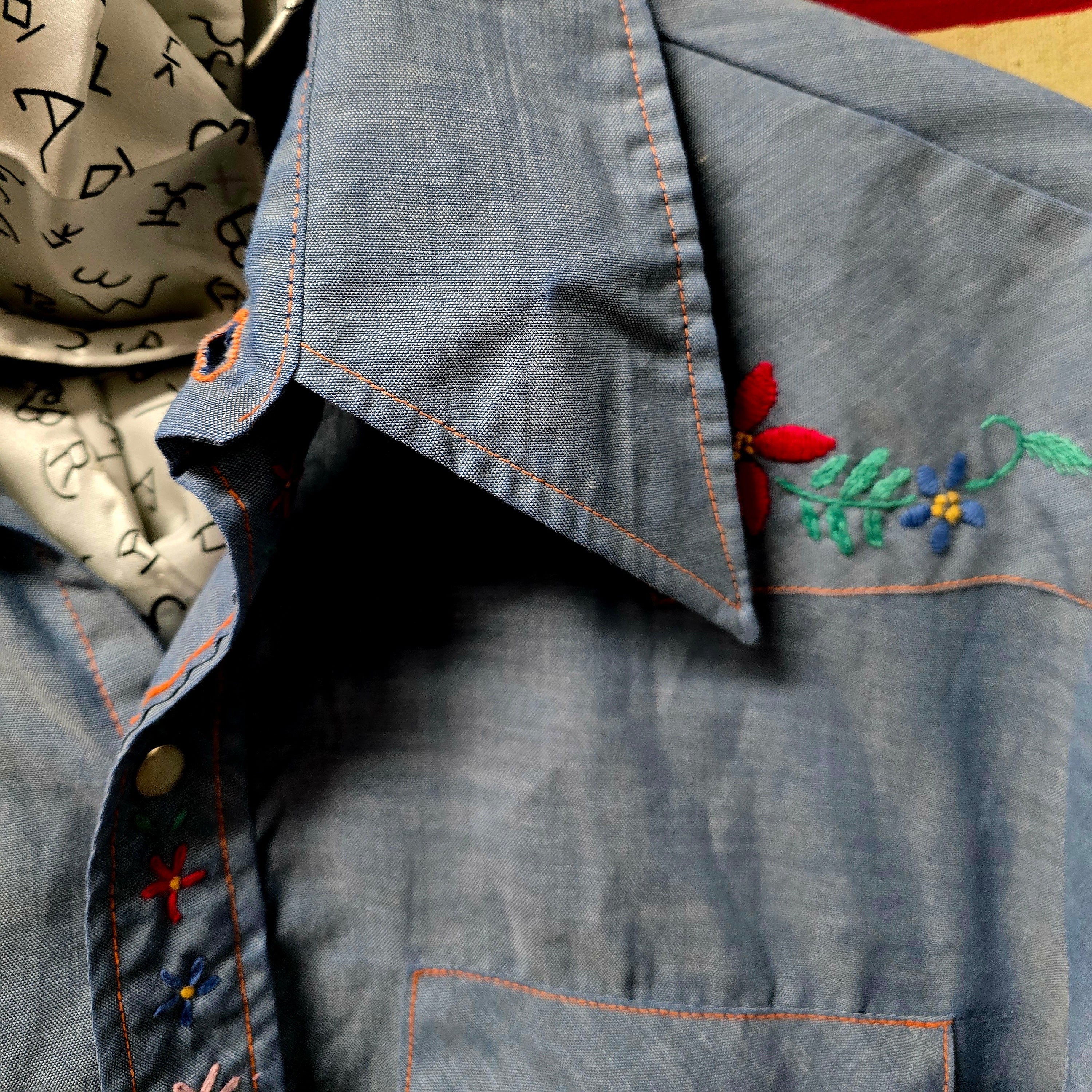 Vintage 70s Big Mac Embroidered Pearl Snap