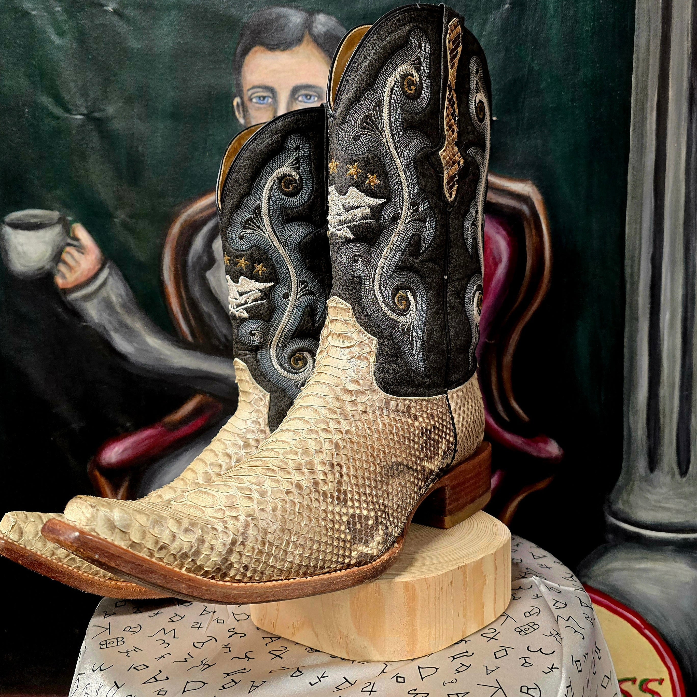 Vintage El General Python Cowboy Boots