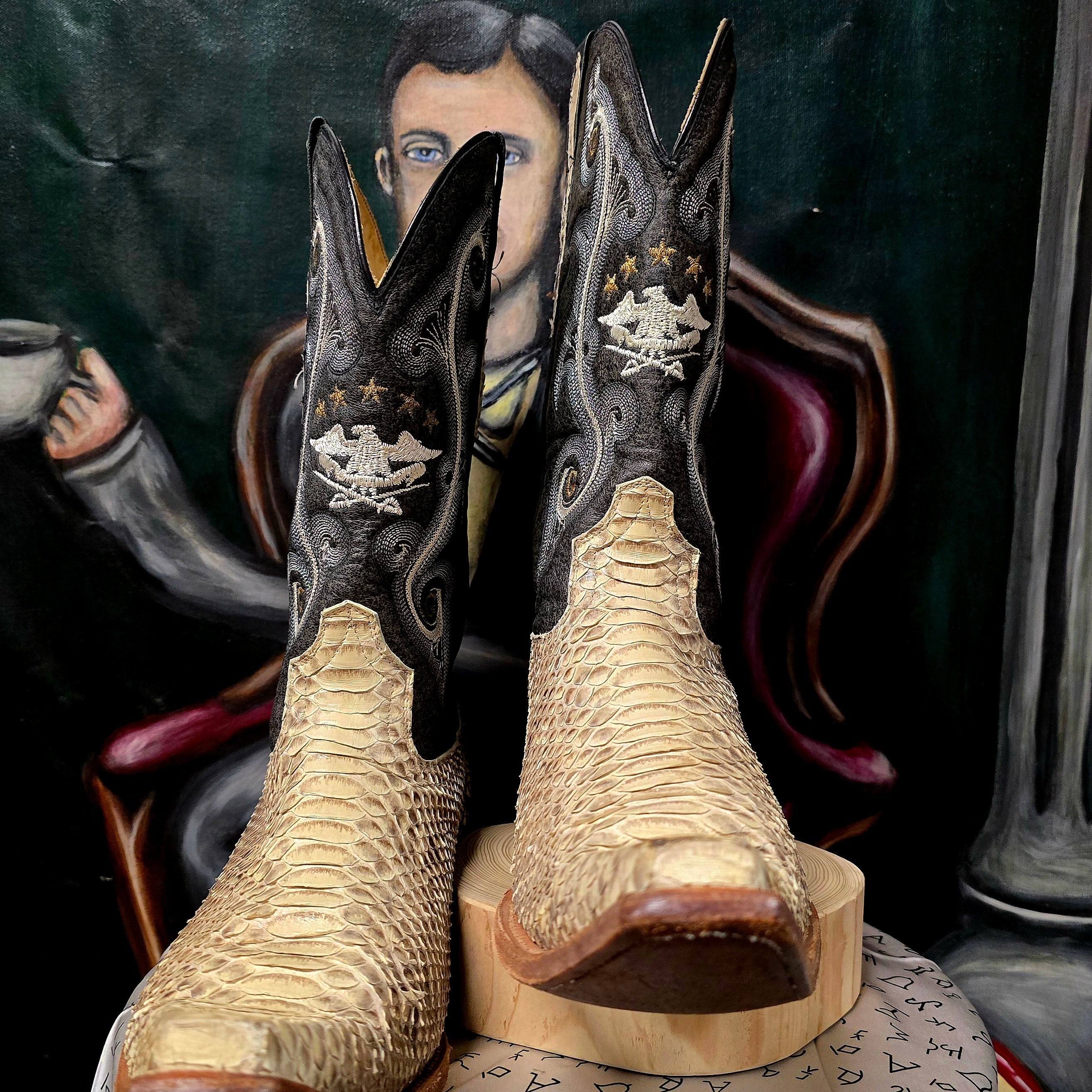 Vintage El General Python Cowboy Boots