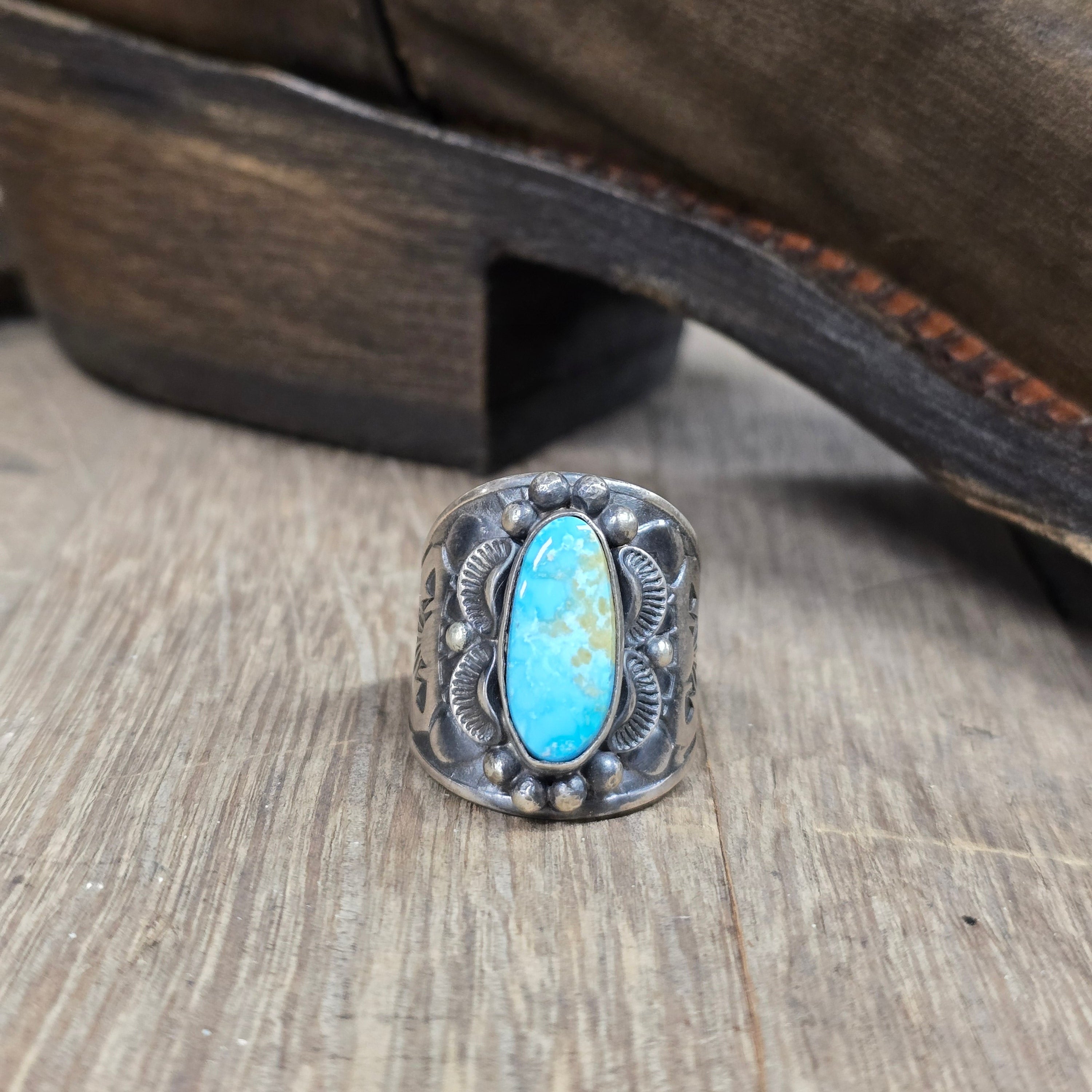 Navajo Sterling Silver & Turquoise  Ring by Mary Ann Spencer