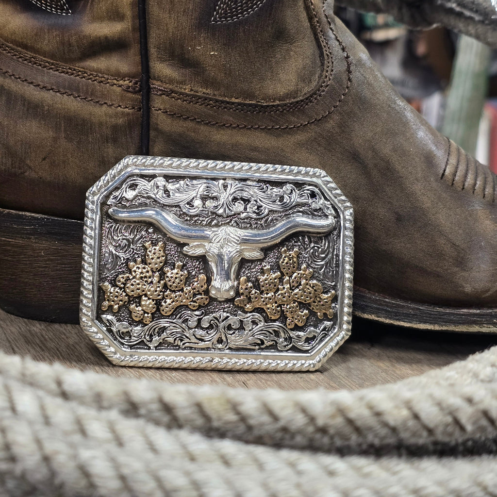 Crumrine Desert Longhorn Trophy Buckle