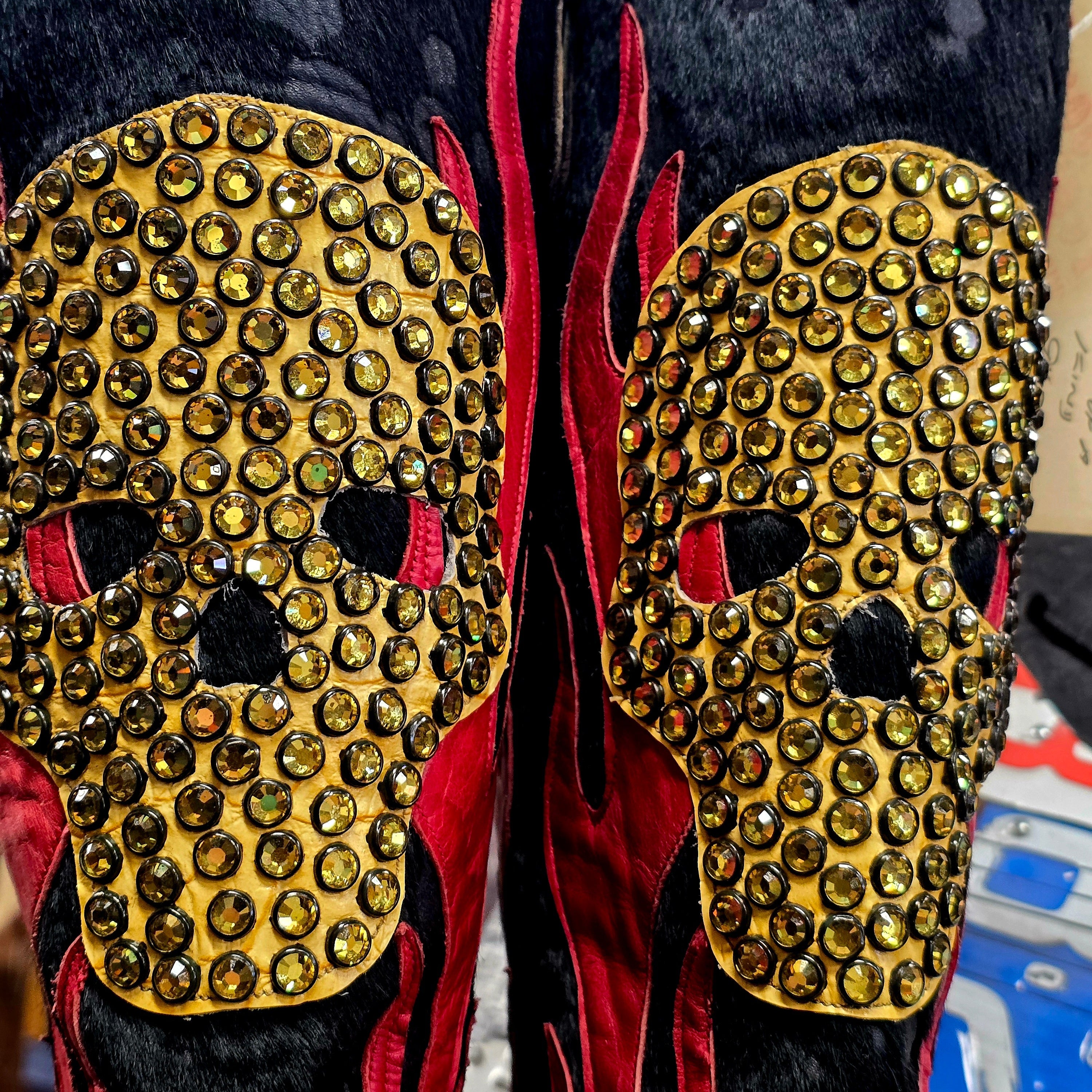 One Of a kind Kurtman Designs Swarovski Woman's Skull Boots
