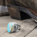 Russell Sam Turquoise & Silver Contemporary Navajo (Diné) Ring