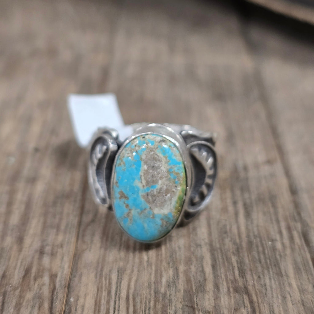 Russell Sam Turquoise & Silver Contemporary Navajo (Diné) Ring