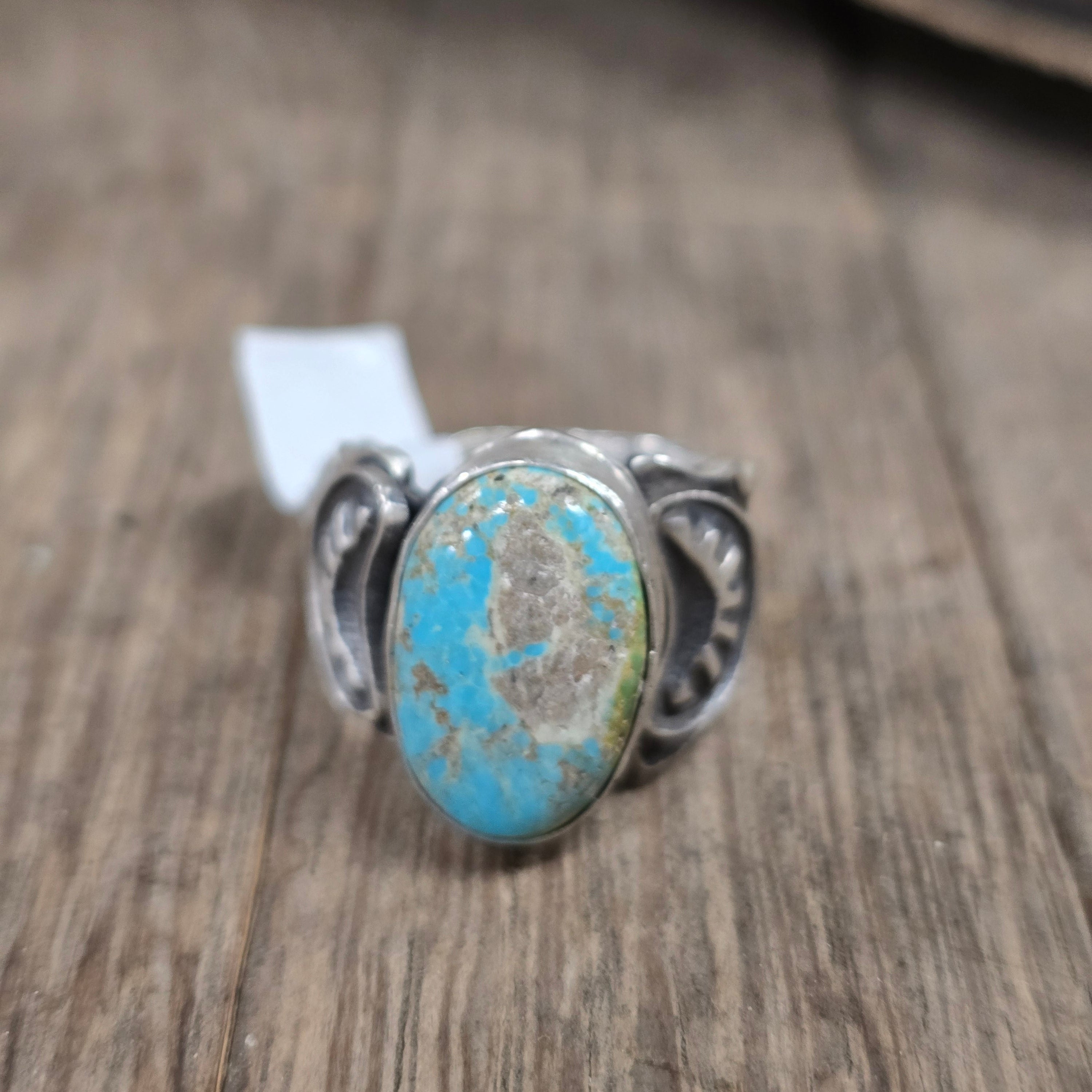 Russell Sam Turquoise & Silver Contemporary Navajo (Diné) Ring