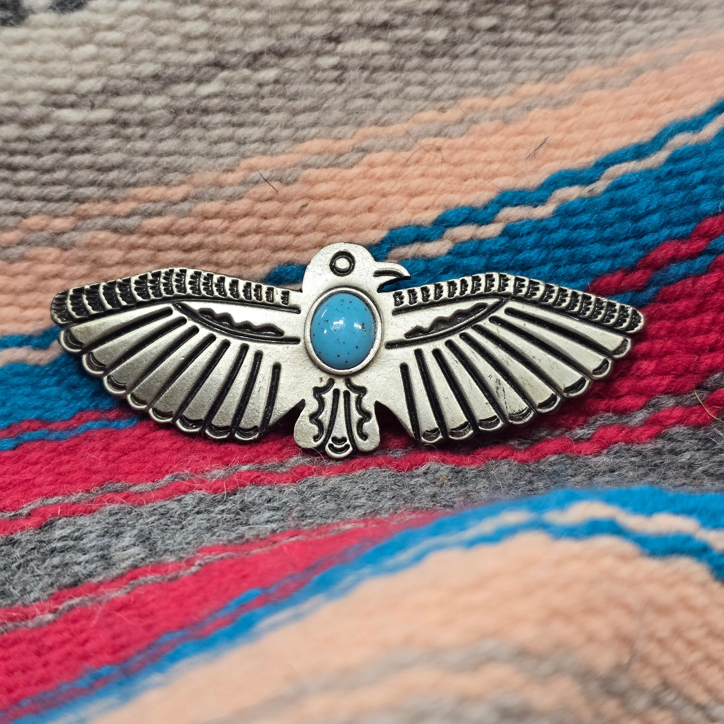 Faux Turquoise Thunderbird Hat pin