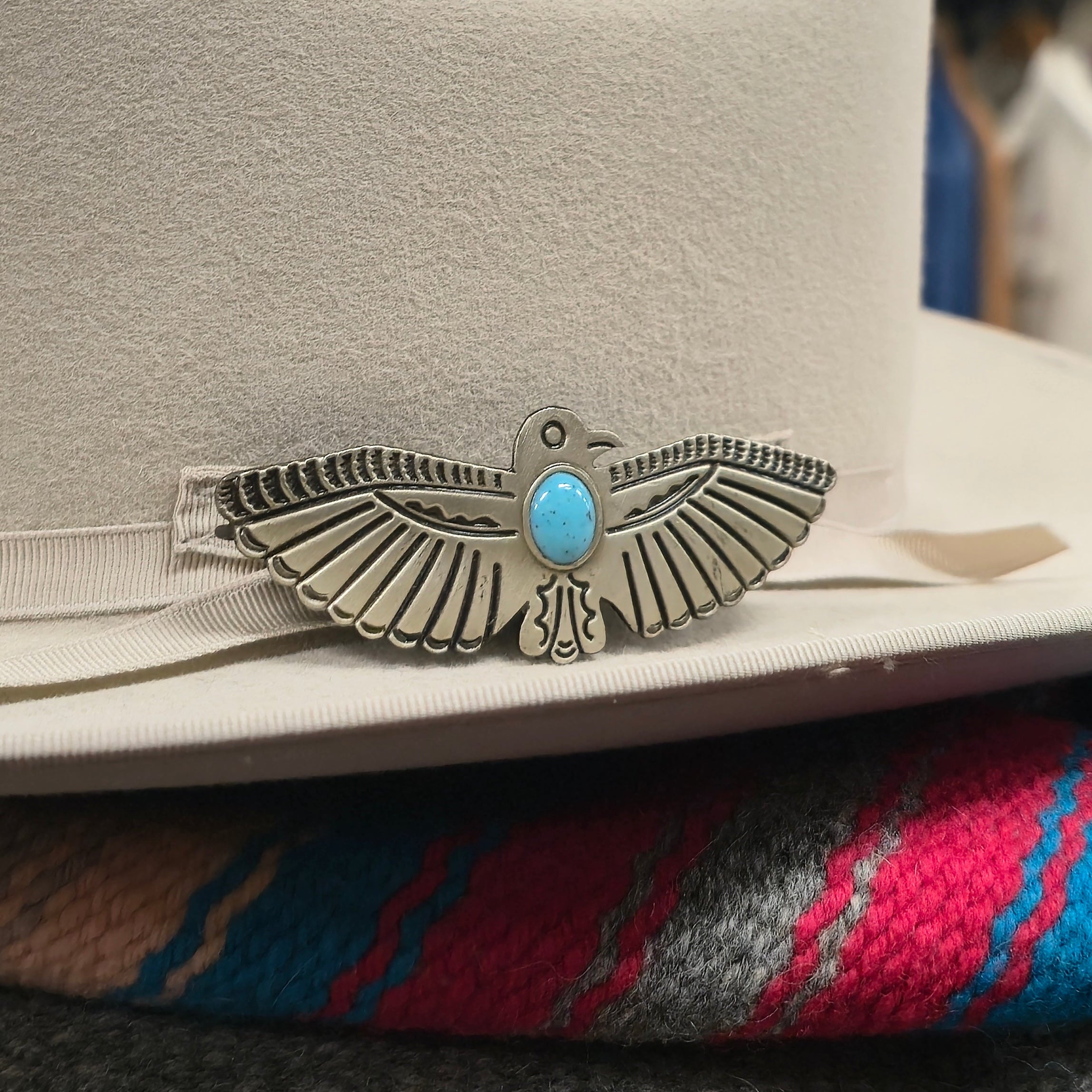 Faux Turquoise Thunderbird Hat pin