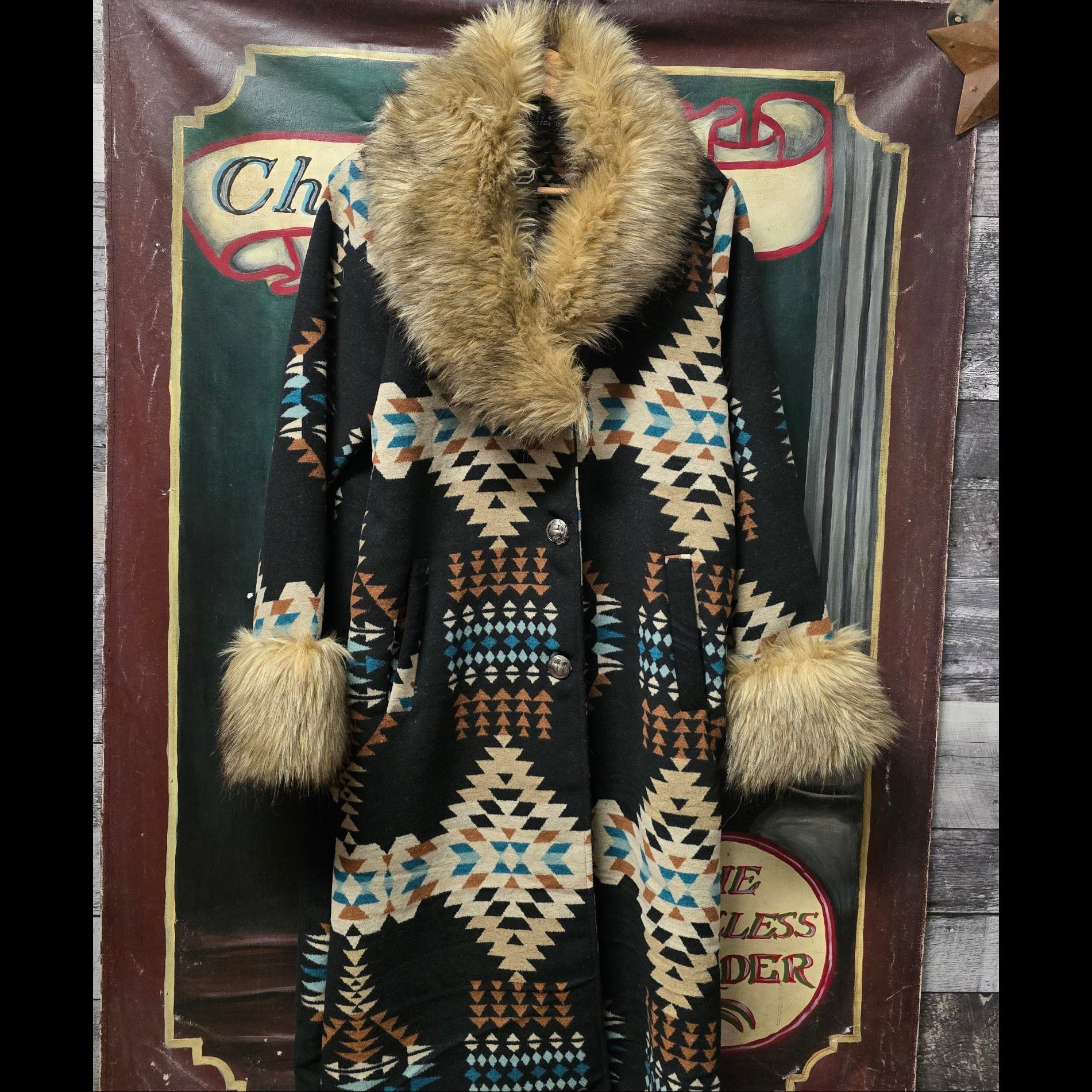 Lucky & Blessed Full Length Faux Fur Women's Coat