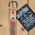 Texas Gold Tooled Leather Animal Graphic Belt