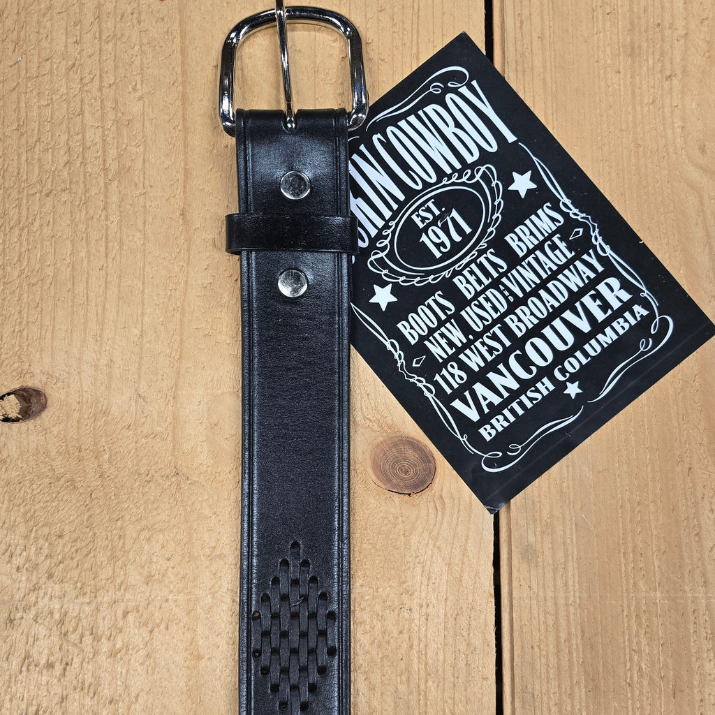 Texas Gold Diamond Weave Belt/ Black