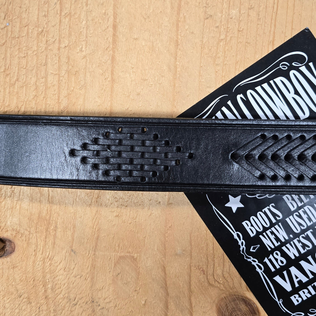 Texas Gold Diamond Weave Belt/ Black