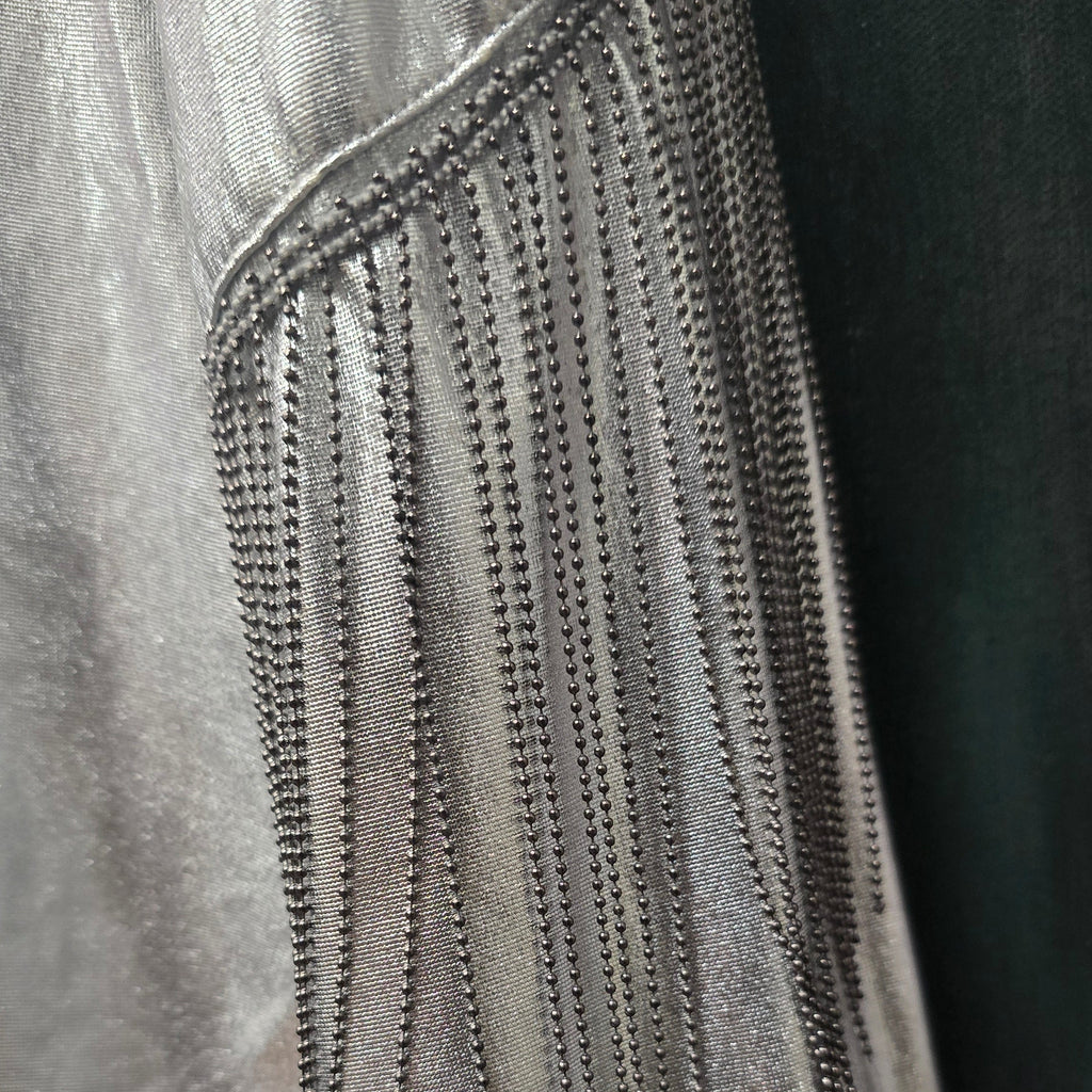 Silver " Cosmic Cowgirl"   lame chain fringe shirt