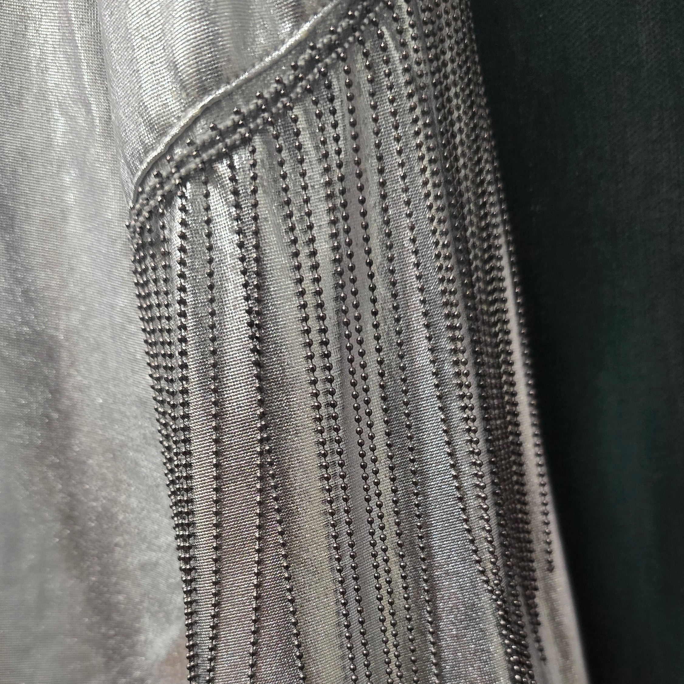 Silver " Cosmic Cowgirl"   lame chain fringe shirt