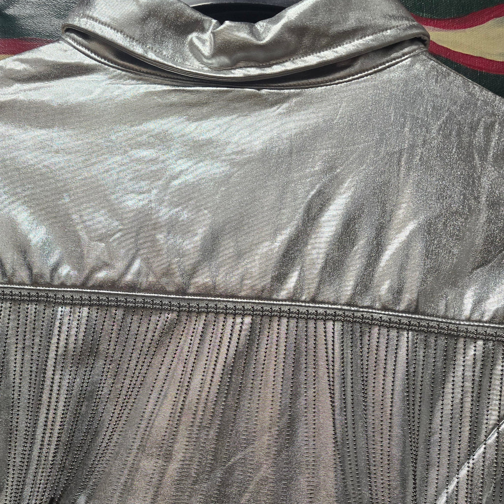 Silver " Cosmic Cowgirl"   lame chain fringe shirt