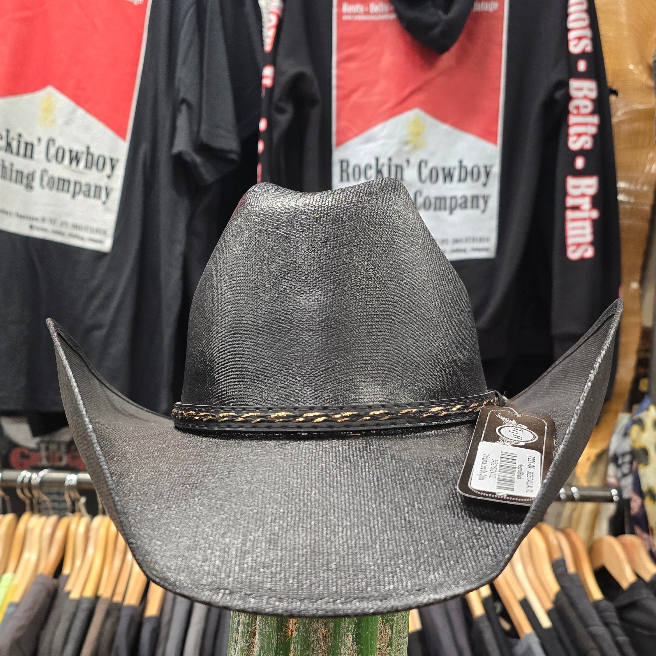 TGH "Chihuahua Sin Ojillos" – Midnight Black Straw Cowboy Hat