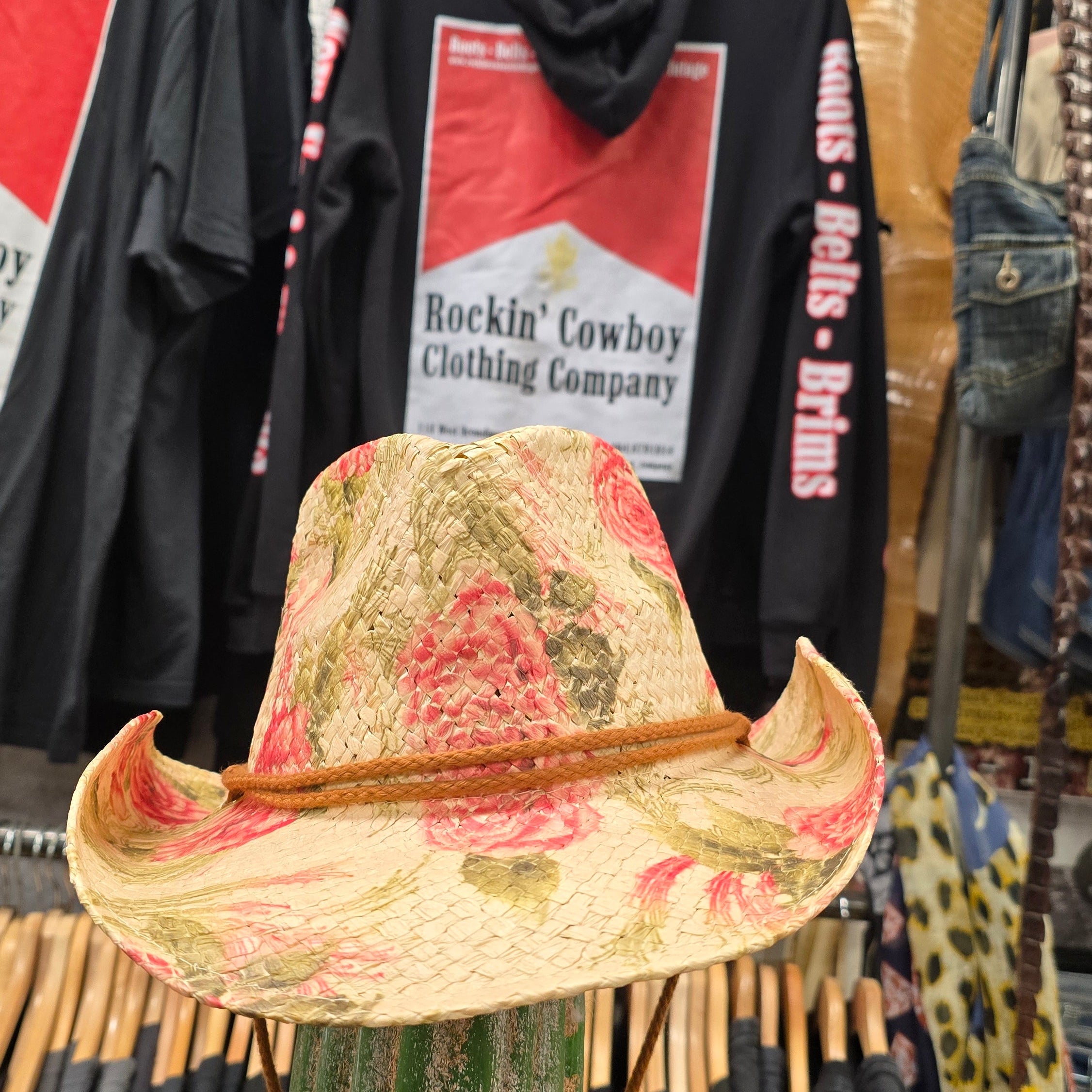 Desert Rose Faux Straw Western Hat