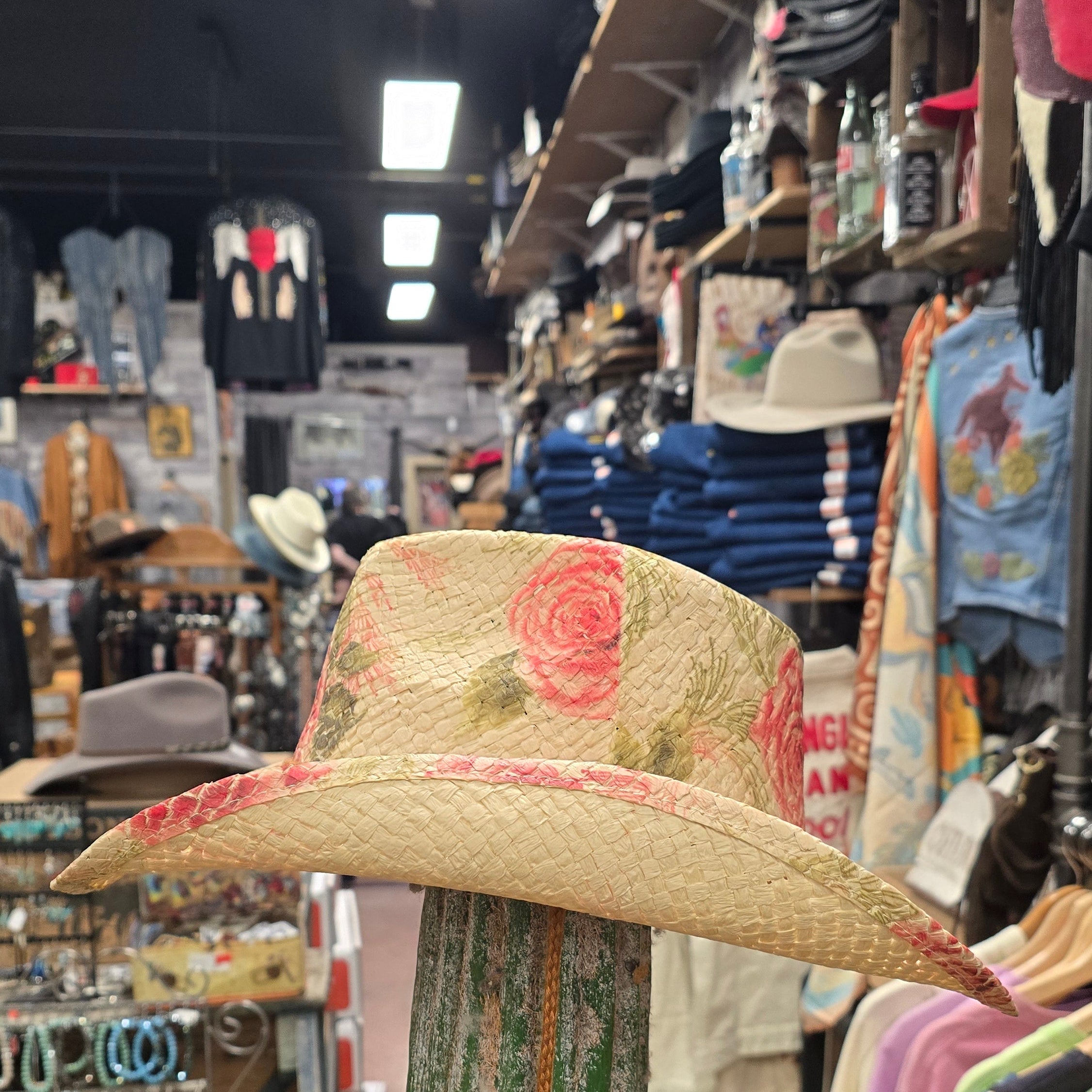 Desert Rose Faux Straw Western Hat
