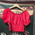 Red Milkmaid Crop Top