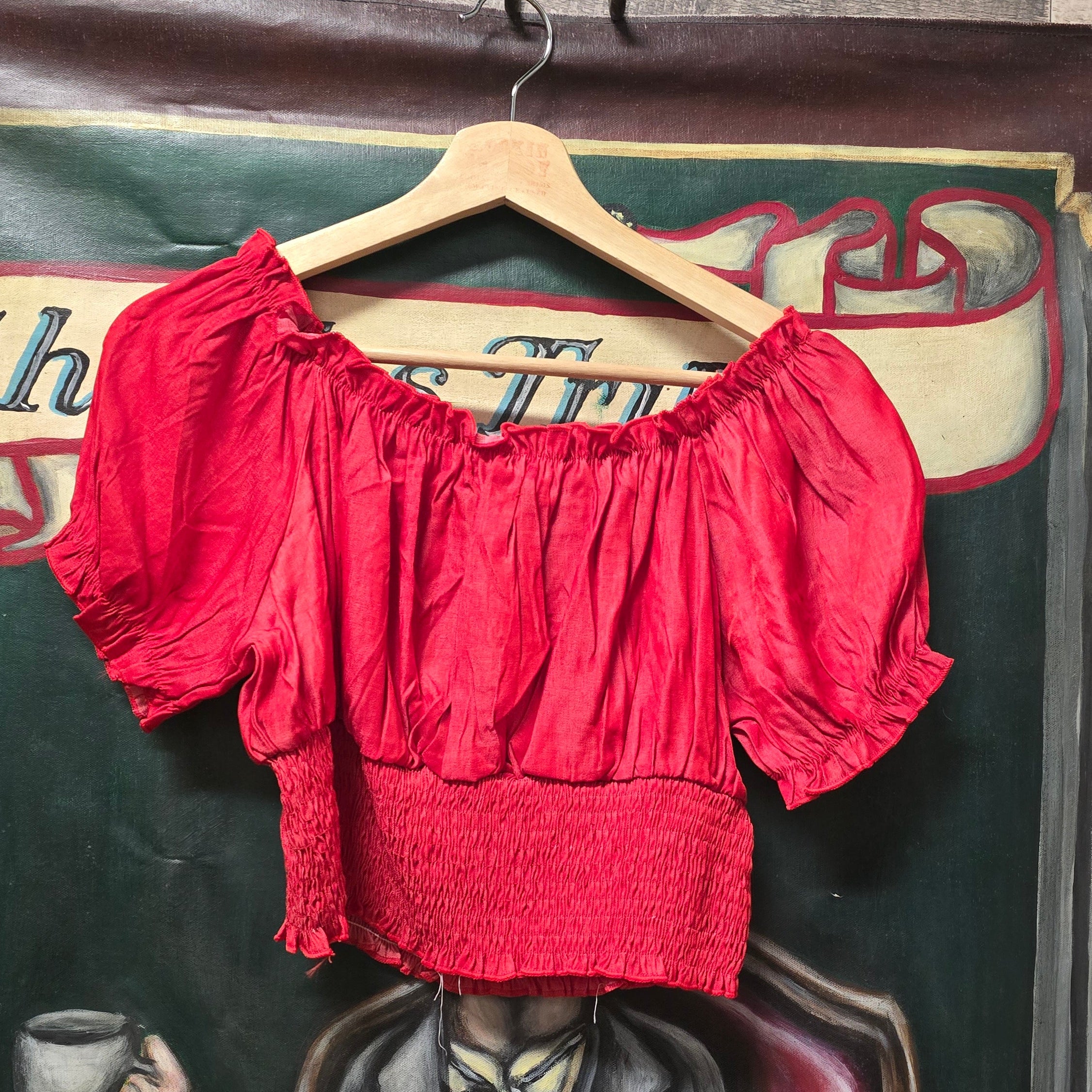 Red Milkmaid Crop Top