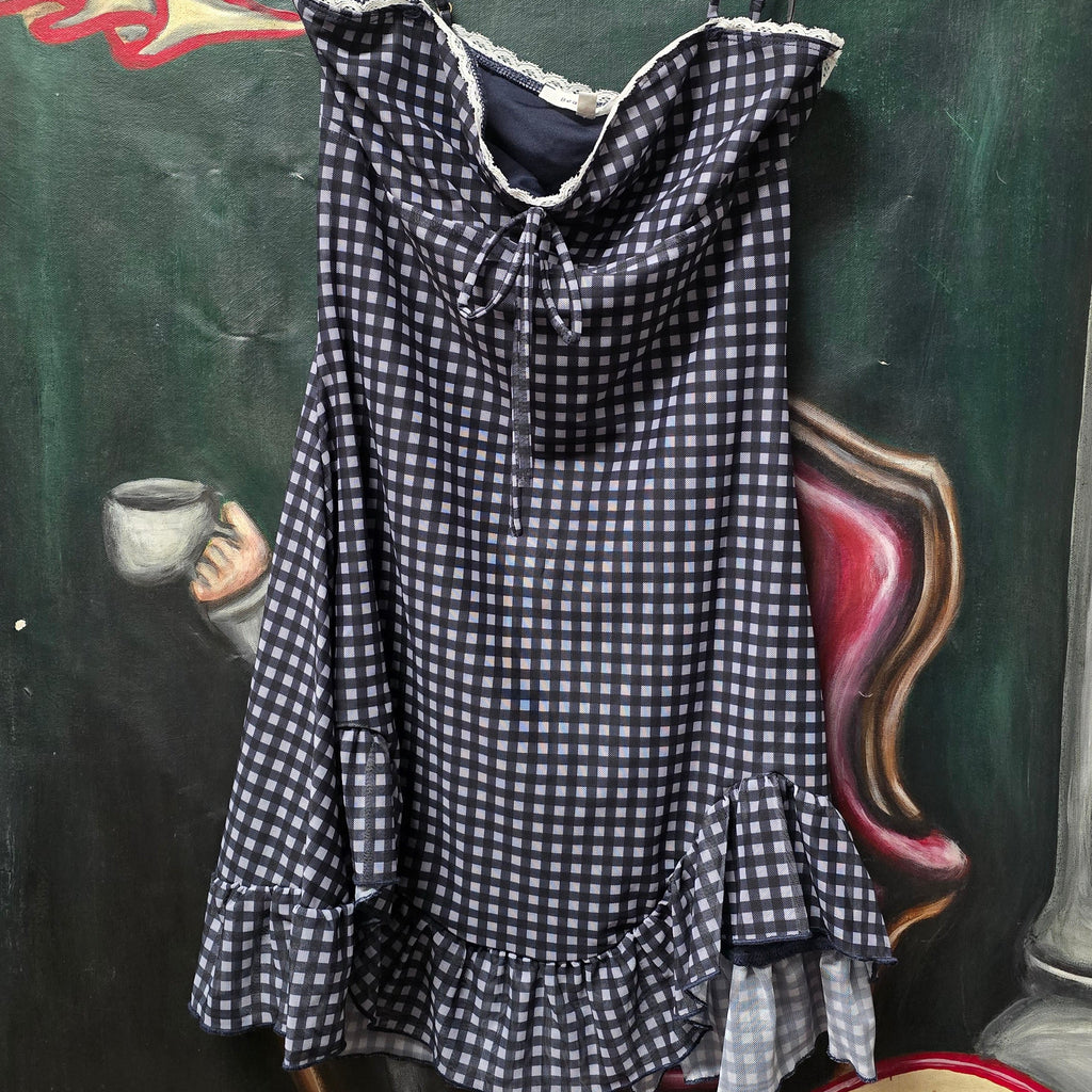 Bear Dance Black Gingham Mini Dress