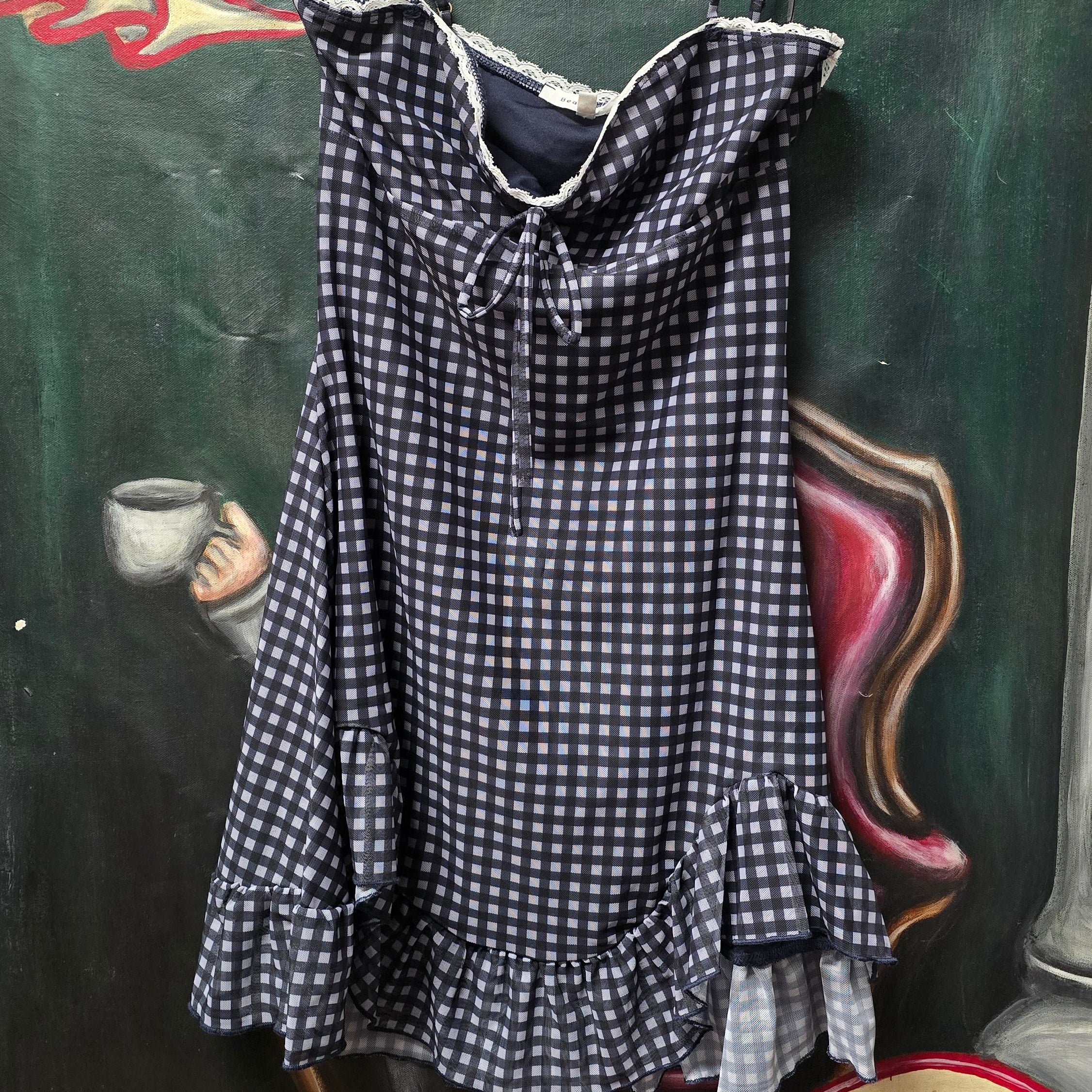 Bear Dance Black Gingham Mini Dress