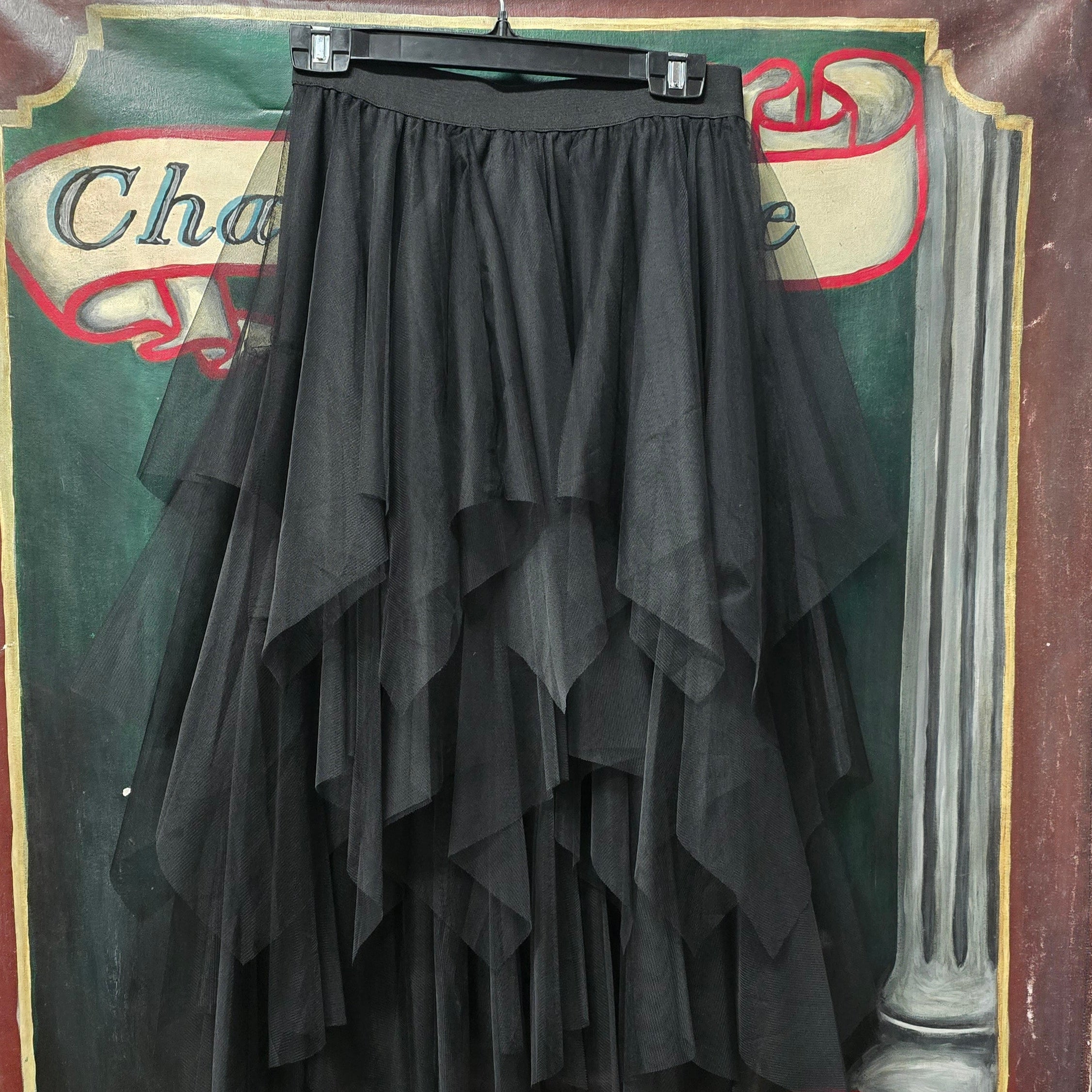 Black Super Frill  "Handkerchief Skirt"