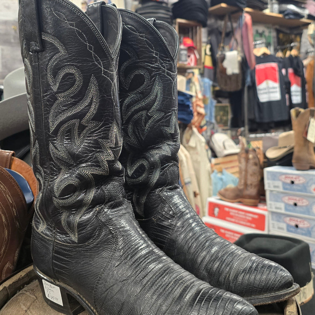 Dan Post Men's Black Teju Lizard Western Boots