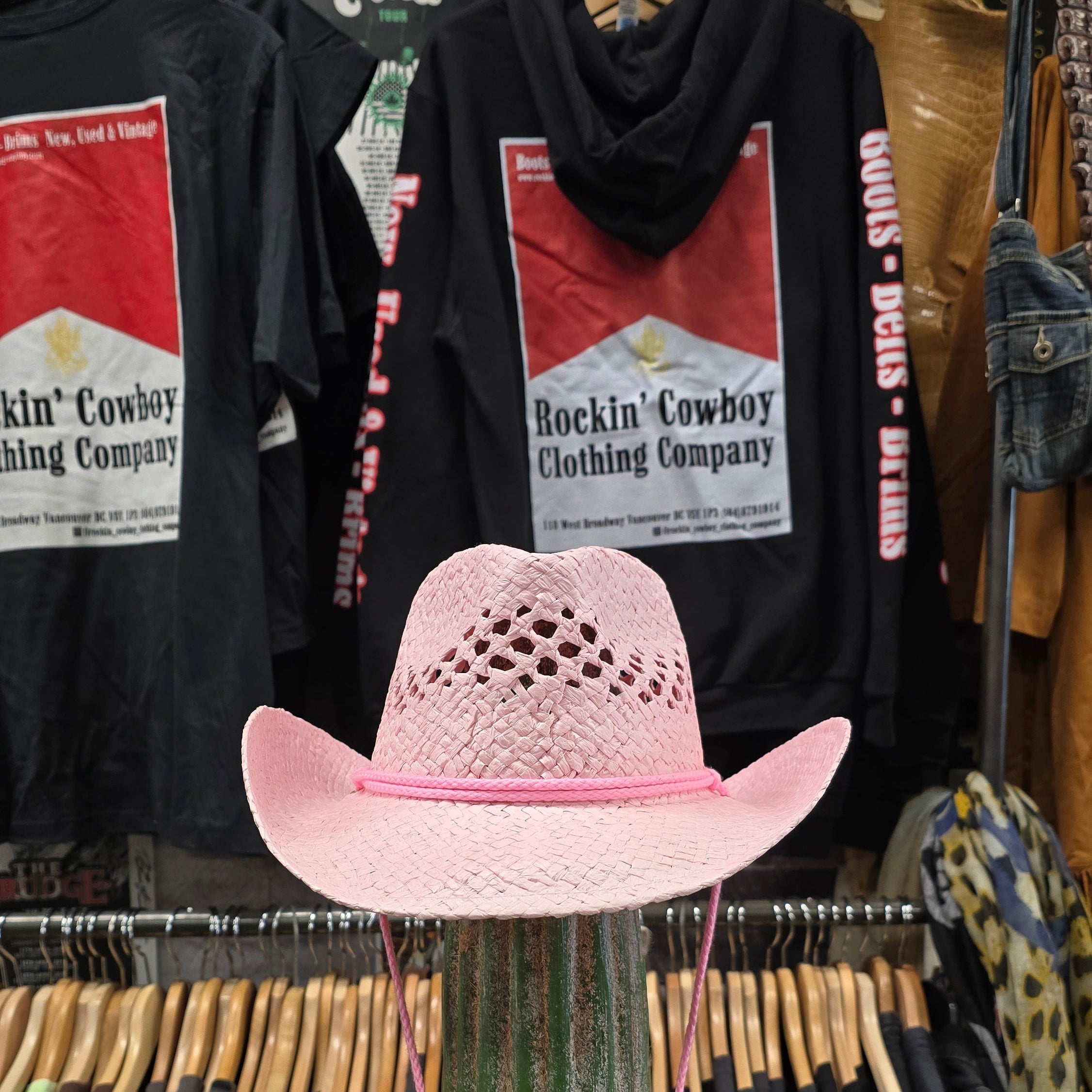 Pink Picabo faux Straw Beach hat