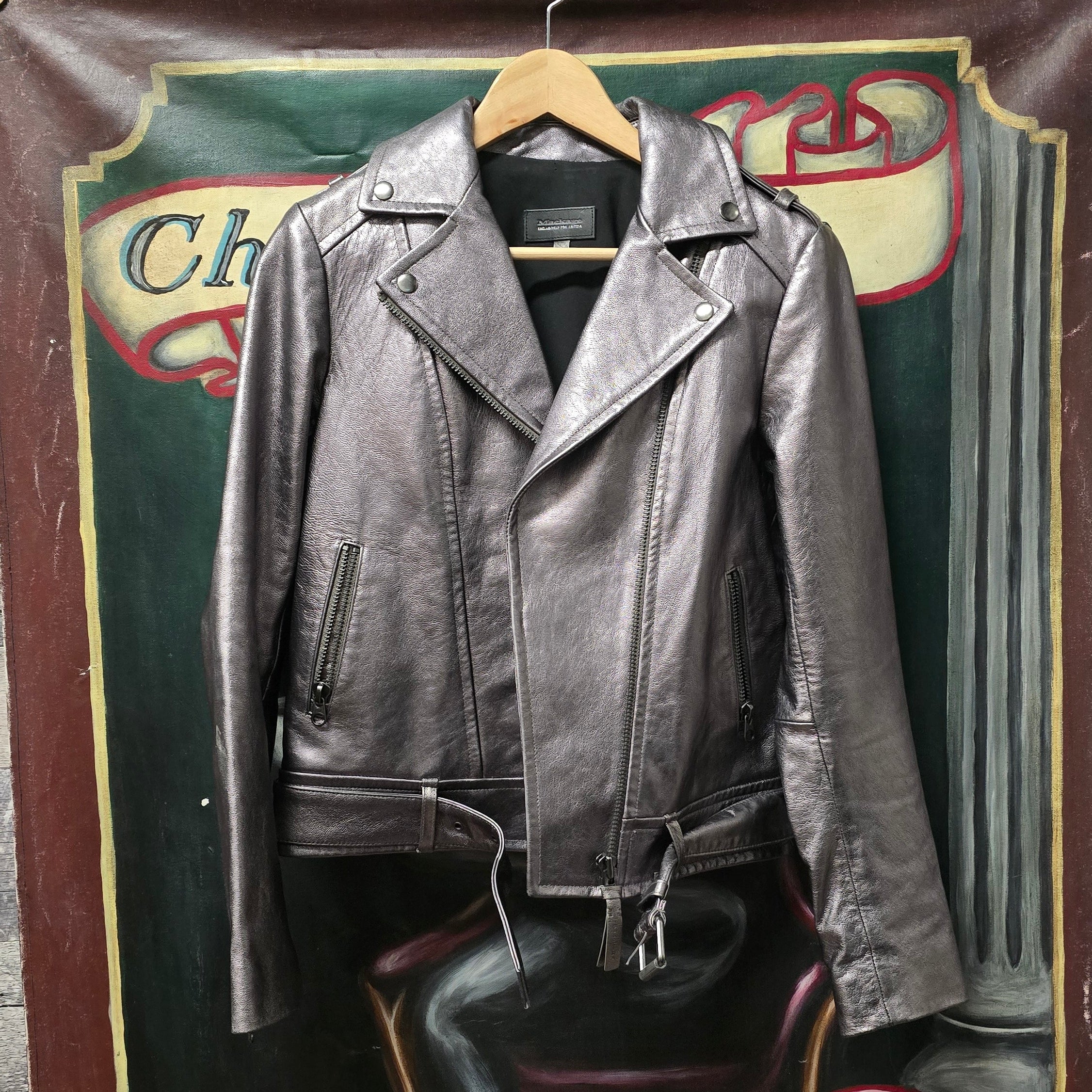 Aritzia x Mackage: Metallic Leather Moto Jacket