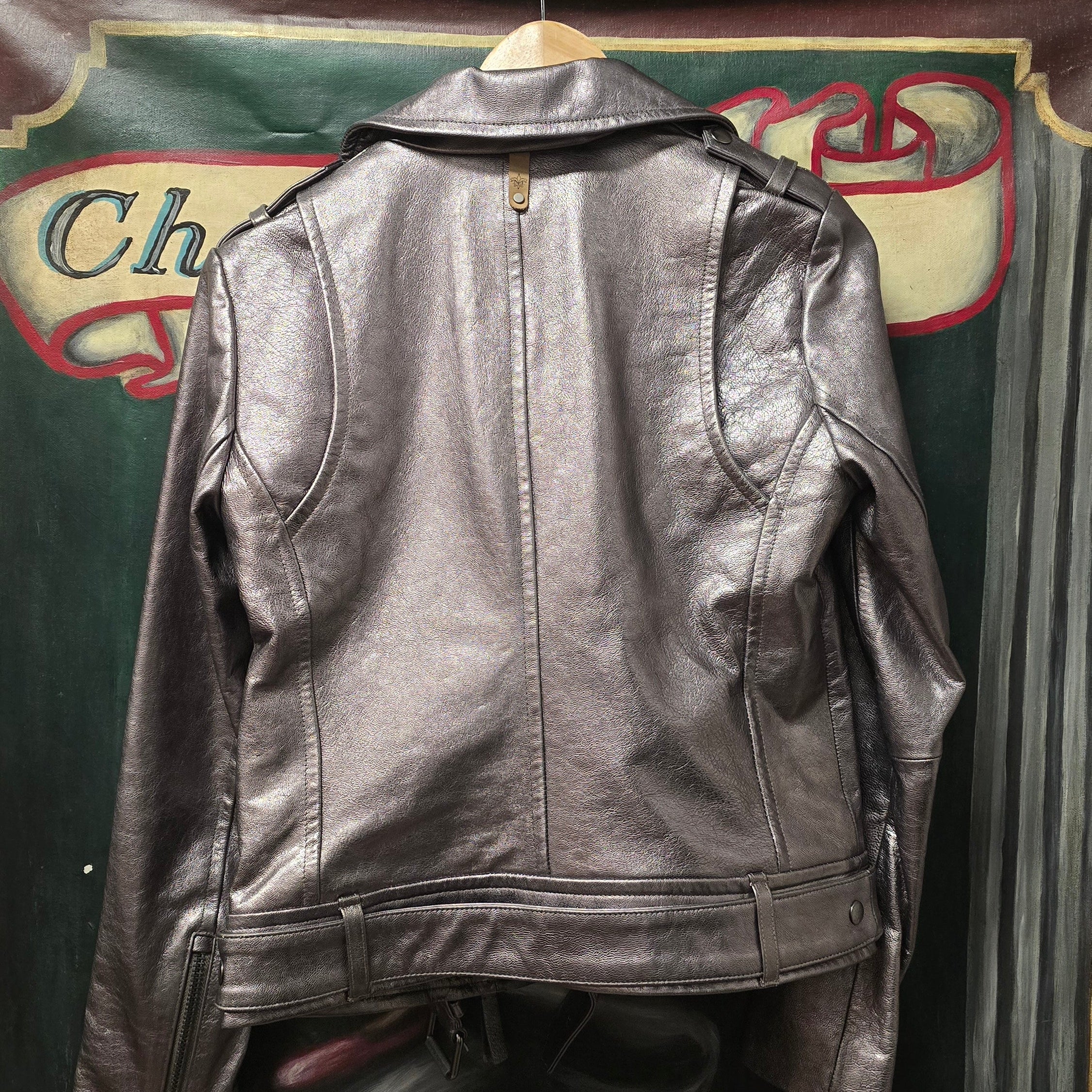 Aritzia x Mackage: Metallic Leather Moto Jacket