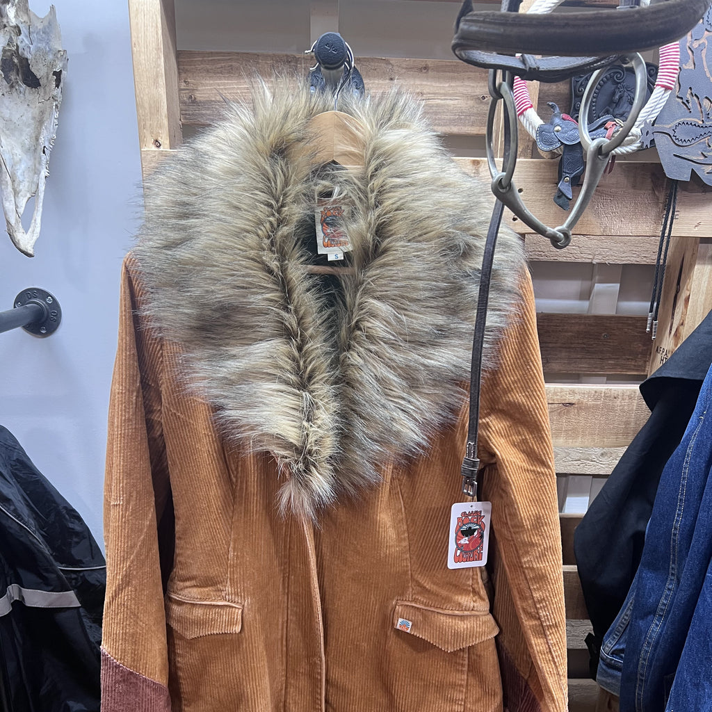 Classic Rock Couture Cinnamon Girl Rust Faux Fur Jacket - Badlands Exclusive-
