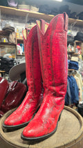 Vintage 80s Dan Post  Genuine Red Snake Boots Ladies 7.5
