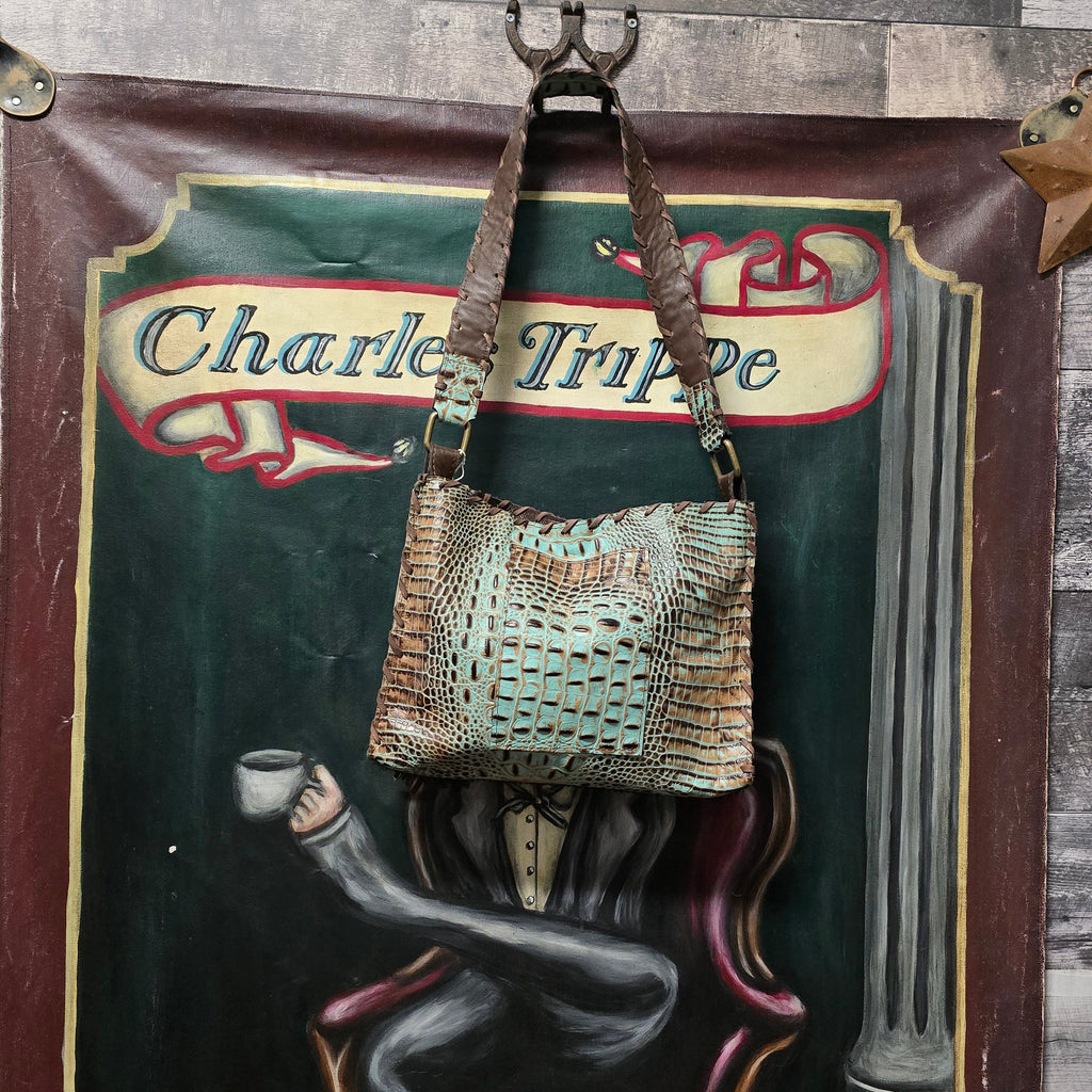 Cripple Creek Creations: Hand-Tooled Gator Print Leather Bag