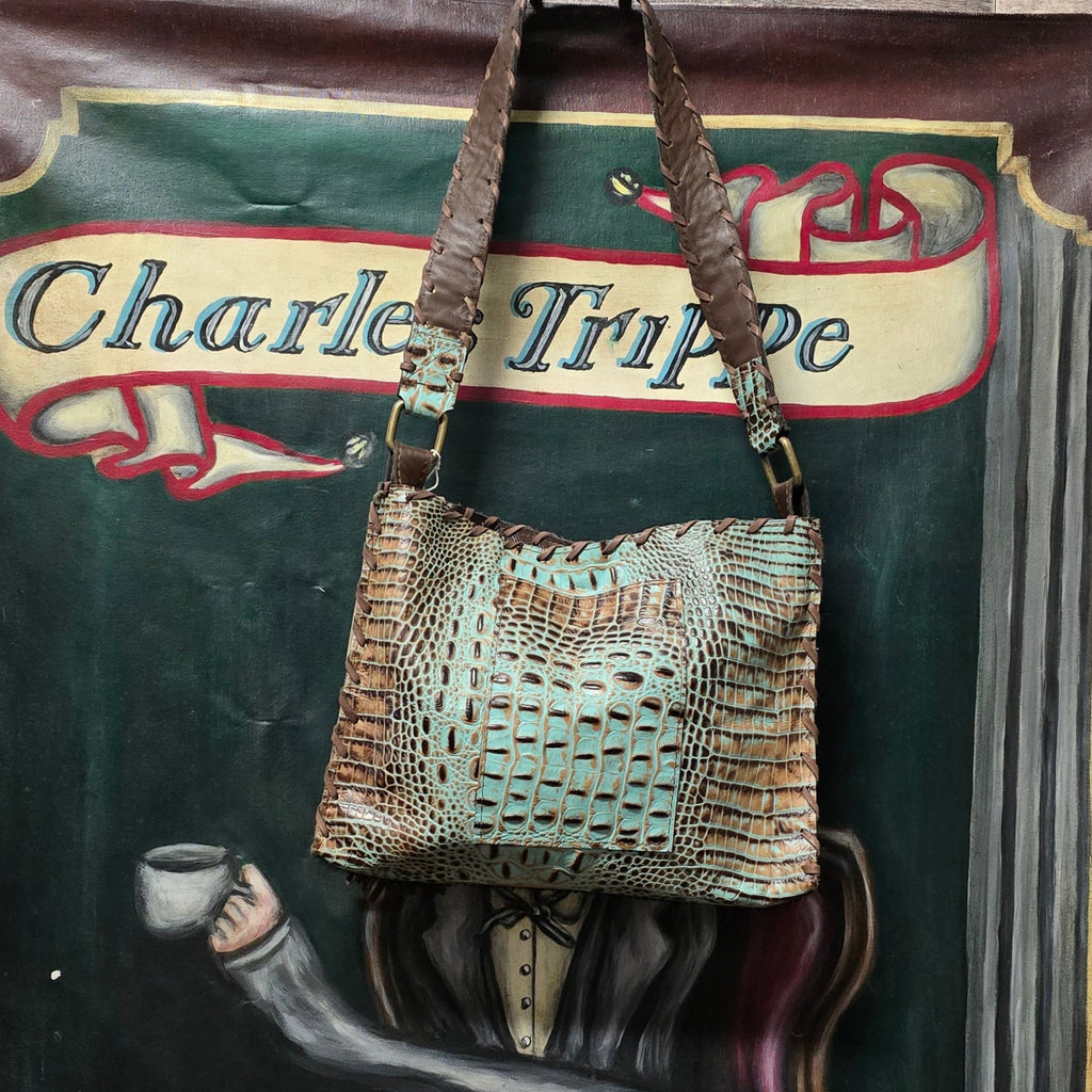 Cripple Creek Creations: Hand-Tooled Gator Print Leather Bag