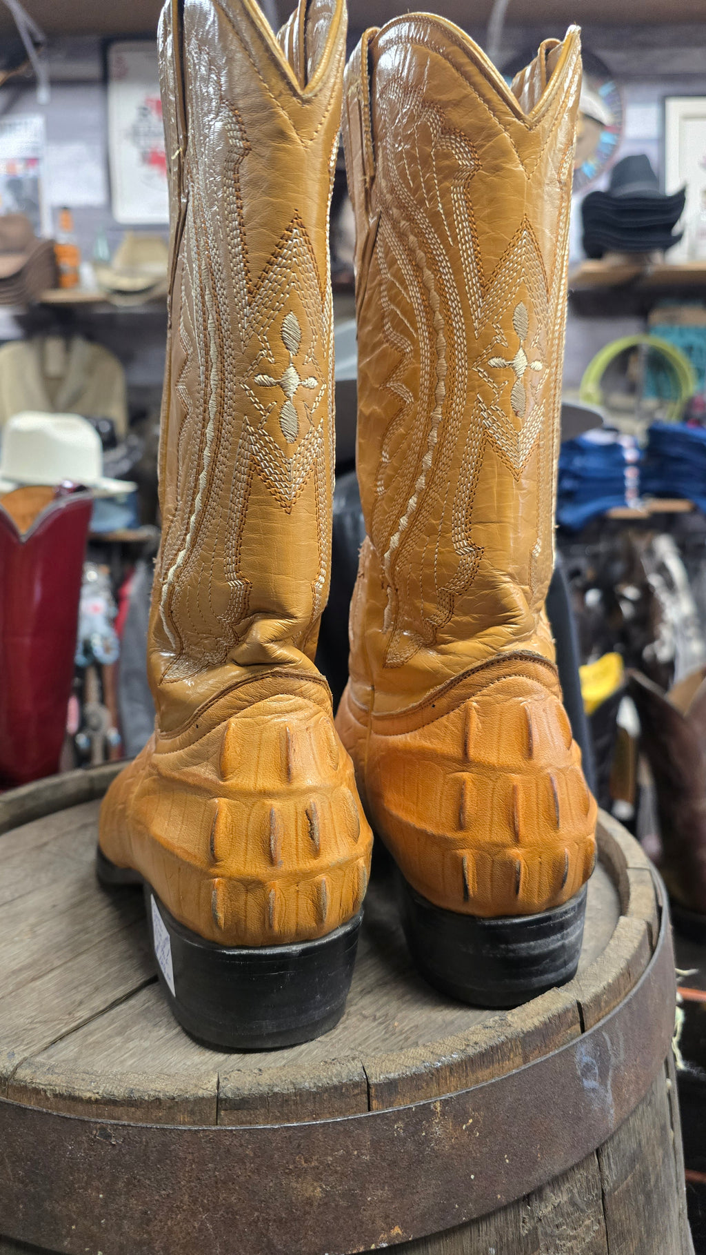 Handcrafted Mexican Leather Gator Print Boots