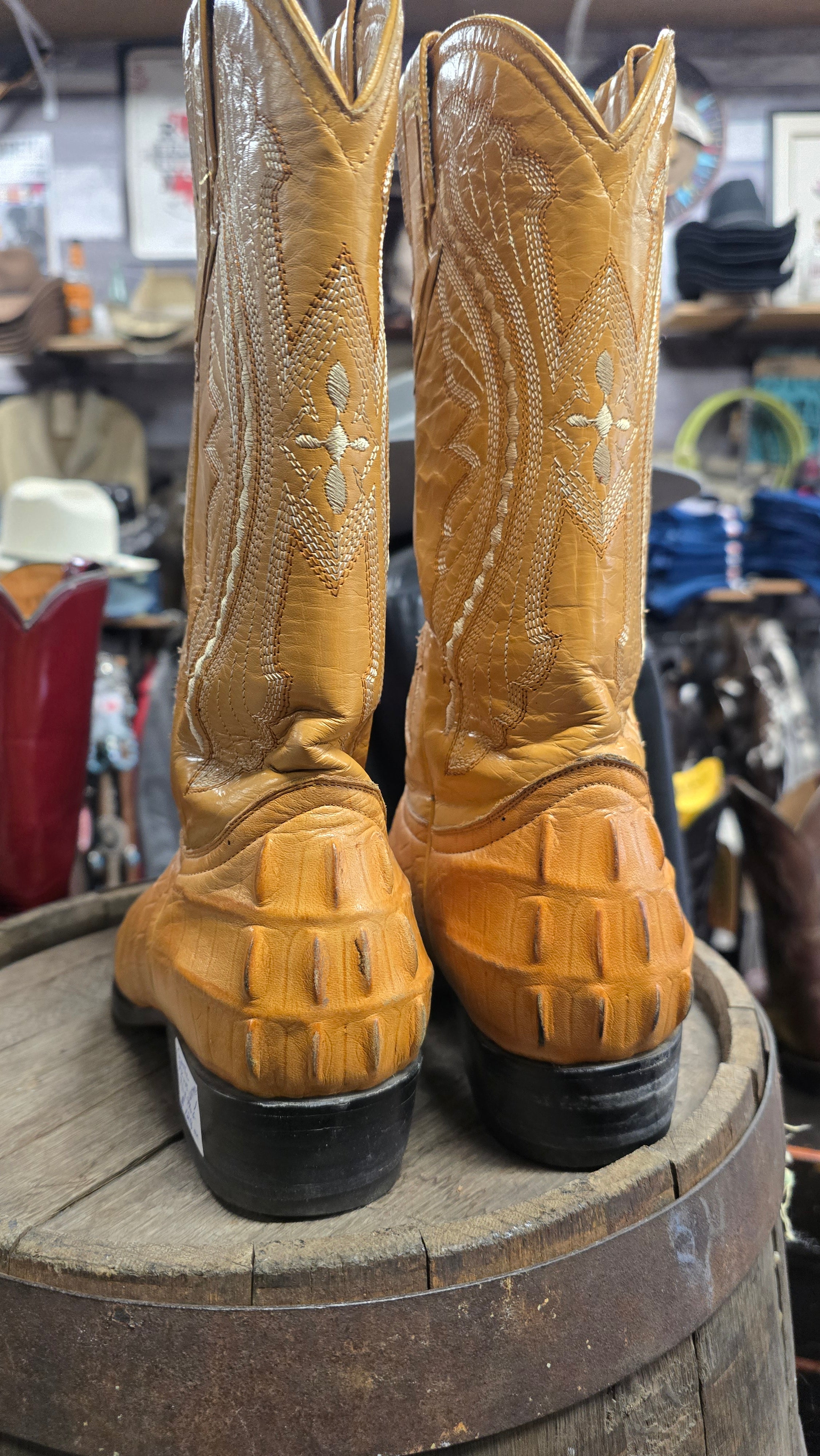Handcrafted Mexican Leather Gator Print Boots