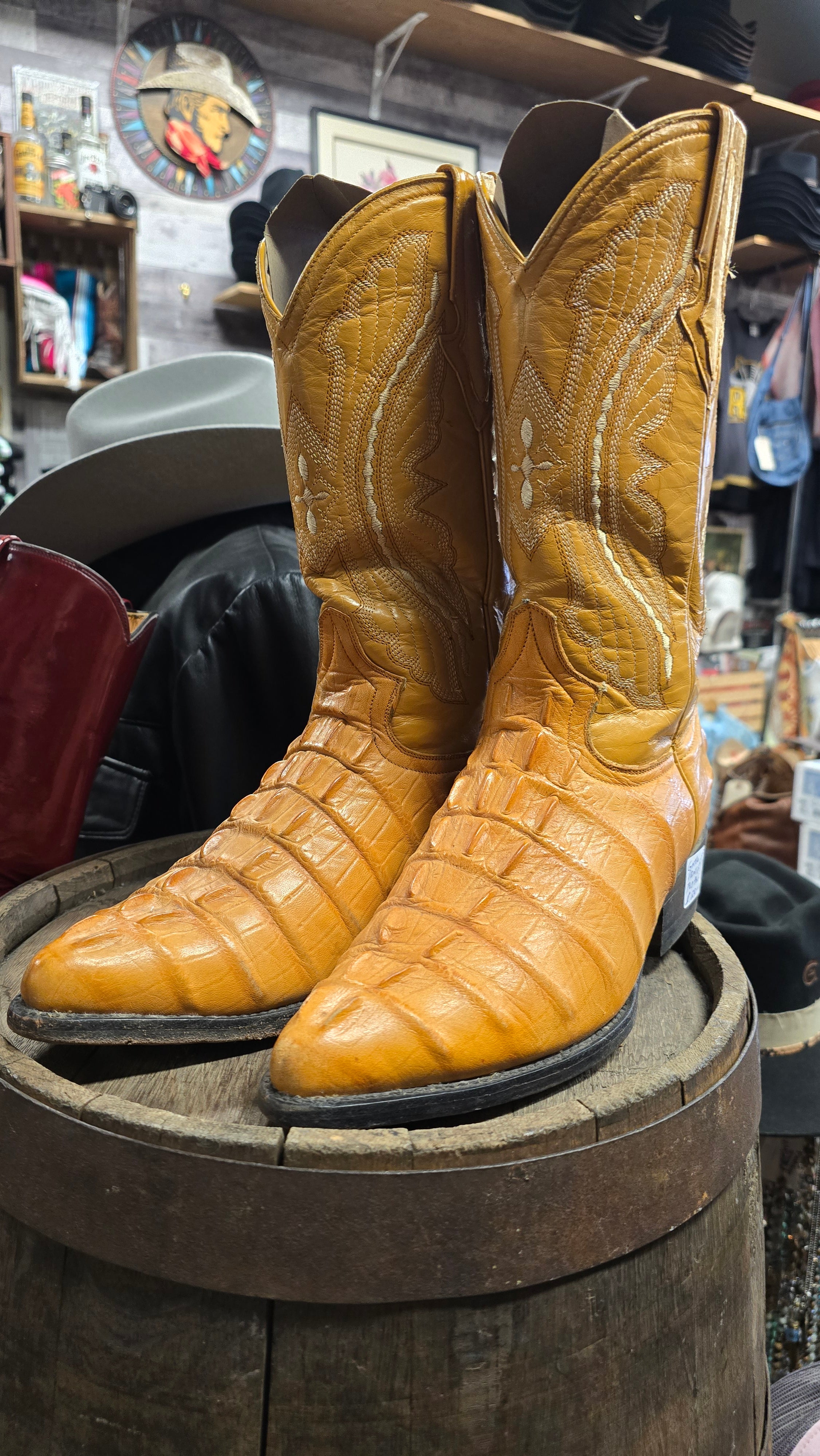 Handcrafted Mexican Leather Gator Print Boots