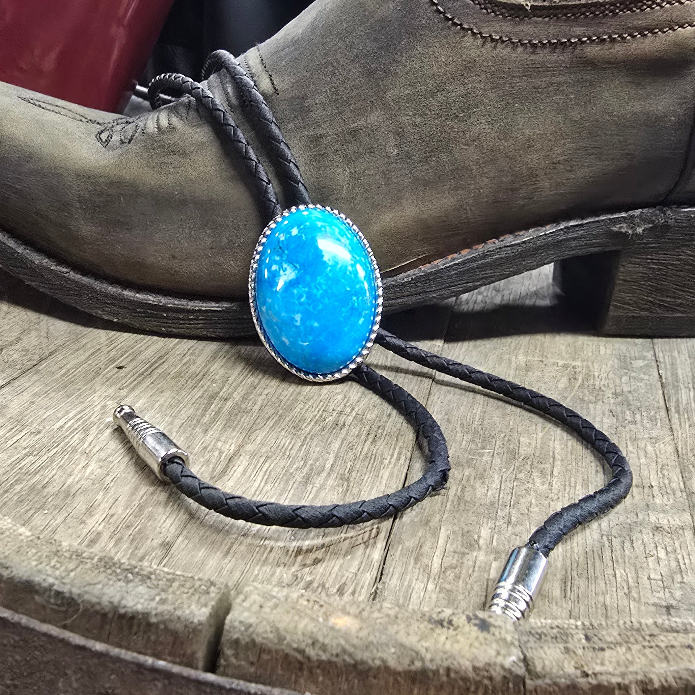 Vibrant Blue Howlite Bolo Tie