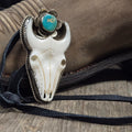 Bone And Turquoise short horn necklace