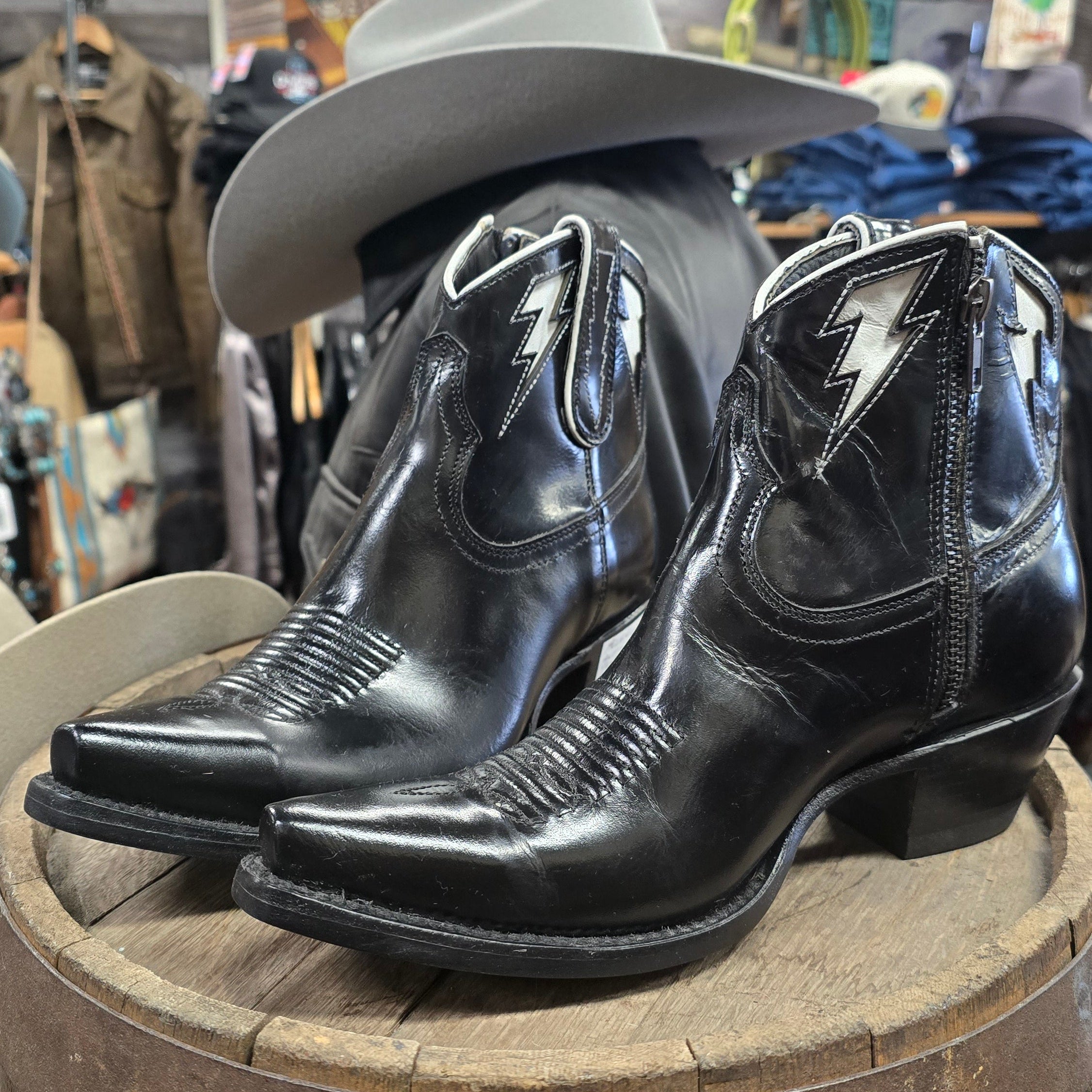Allens Boots Texas – Custom Women’s Lightning Bolt Booties