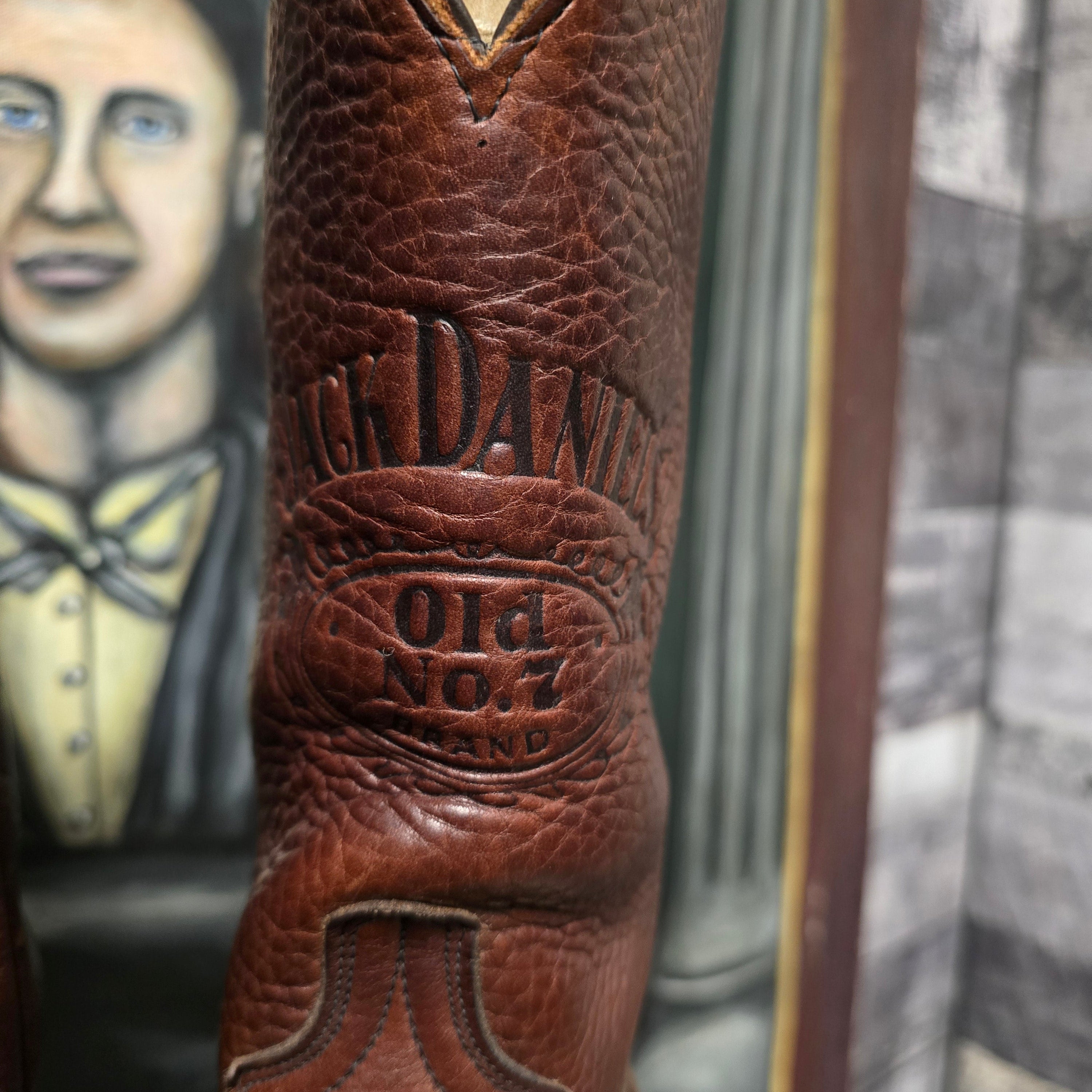Vintage 90s Jack Daniels Cordovan Brown Cowboy Boots