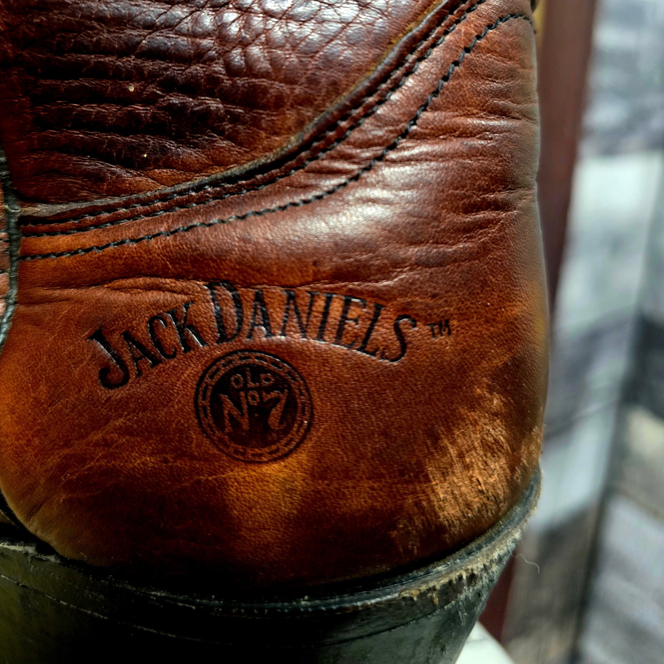 Vintage 90s Jack Daniels Cordovan Brown Cowboy Boots