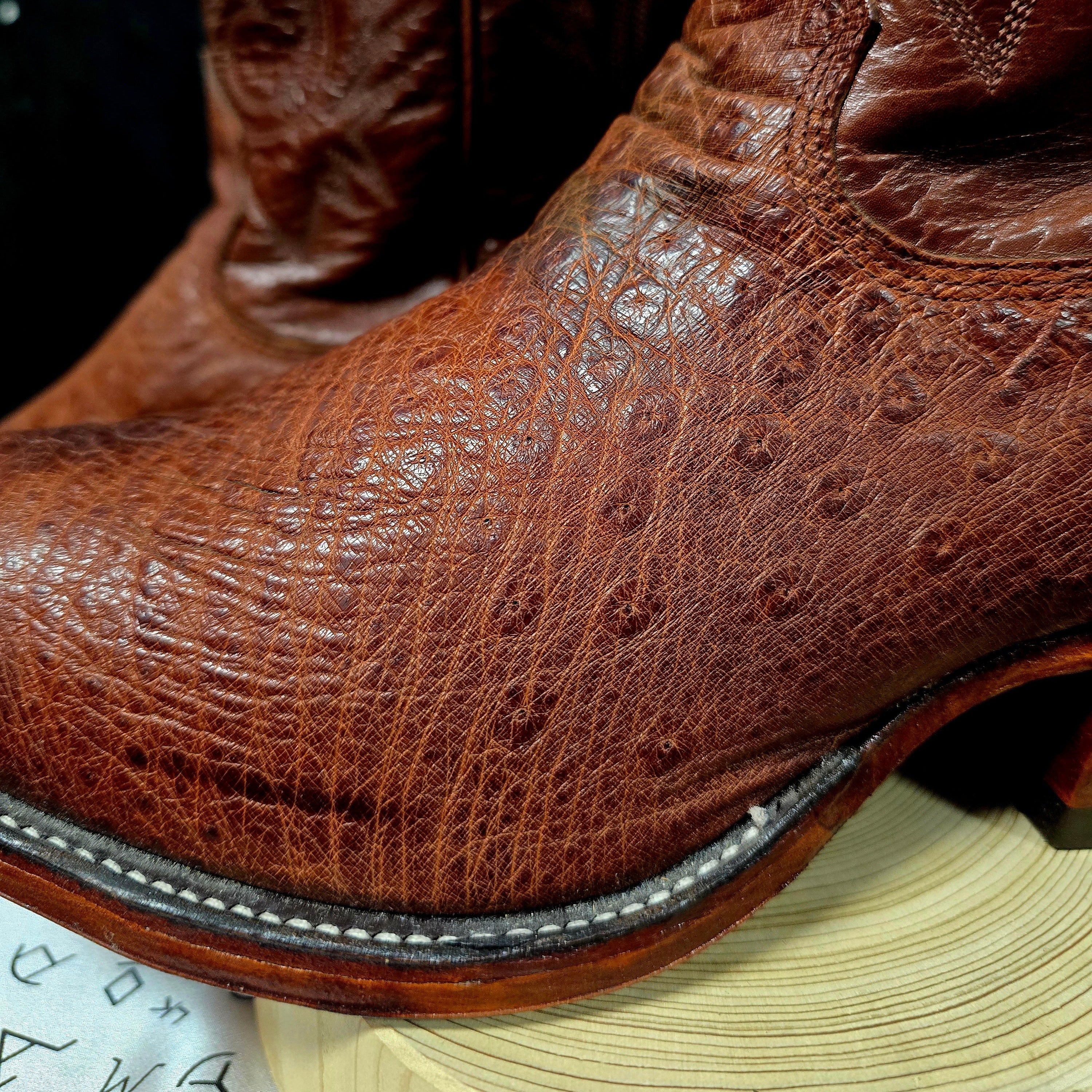 Vintage 90s Smooth Ostrich Alberta Boots