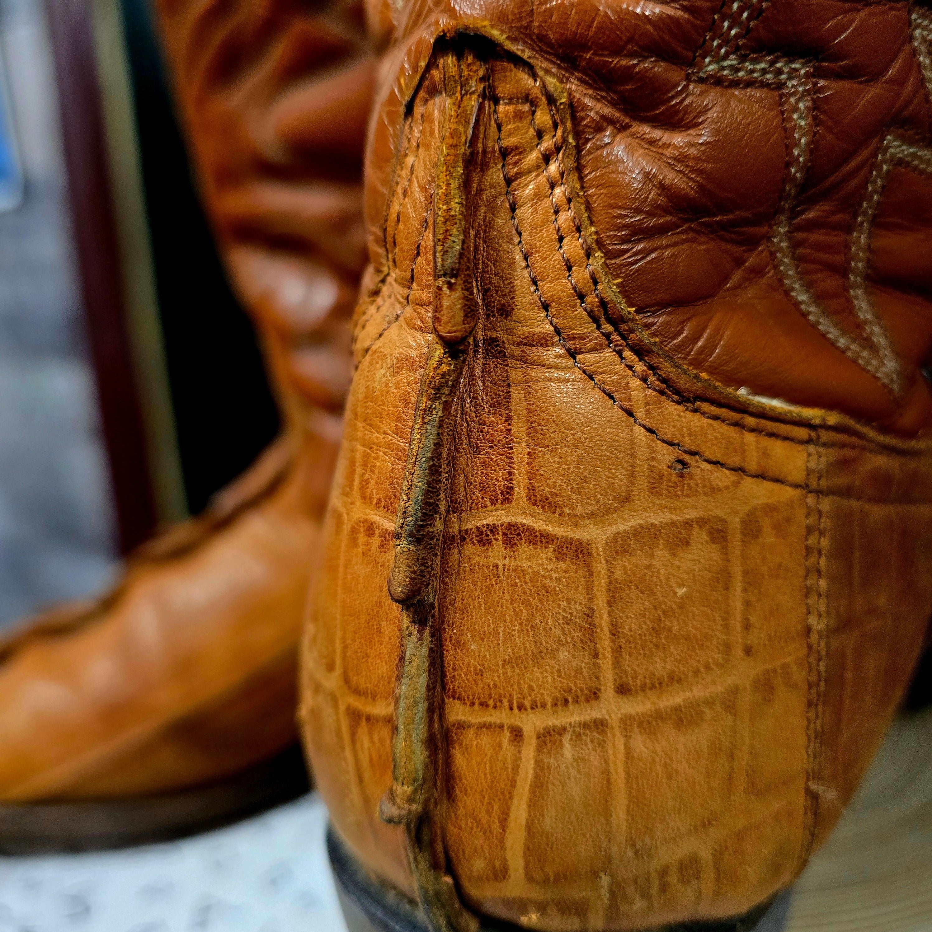 Vintage Women's 80-90s Rudell Faux Gator  Leather Boots