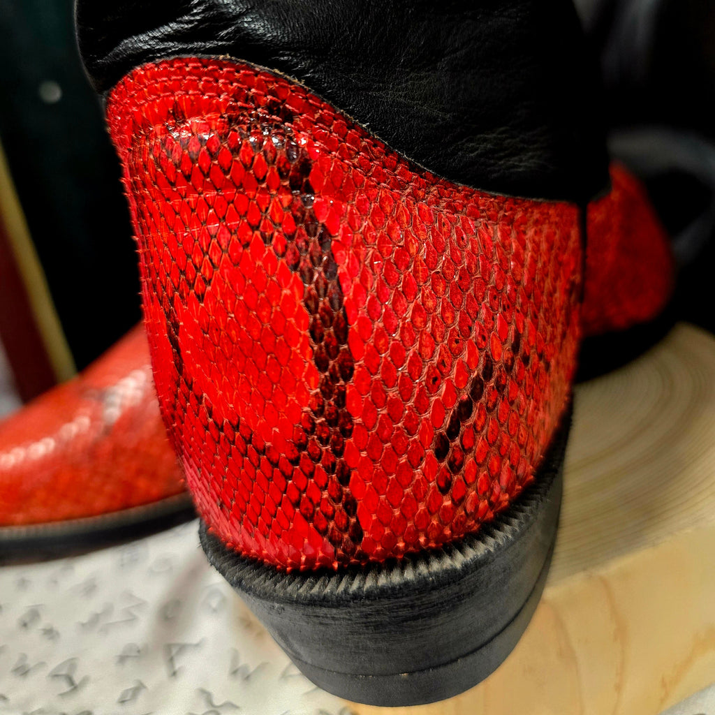 Vintage 90s Women's Red Genuine Python Alberta Boot Company