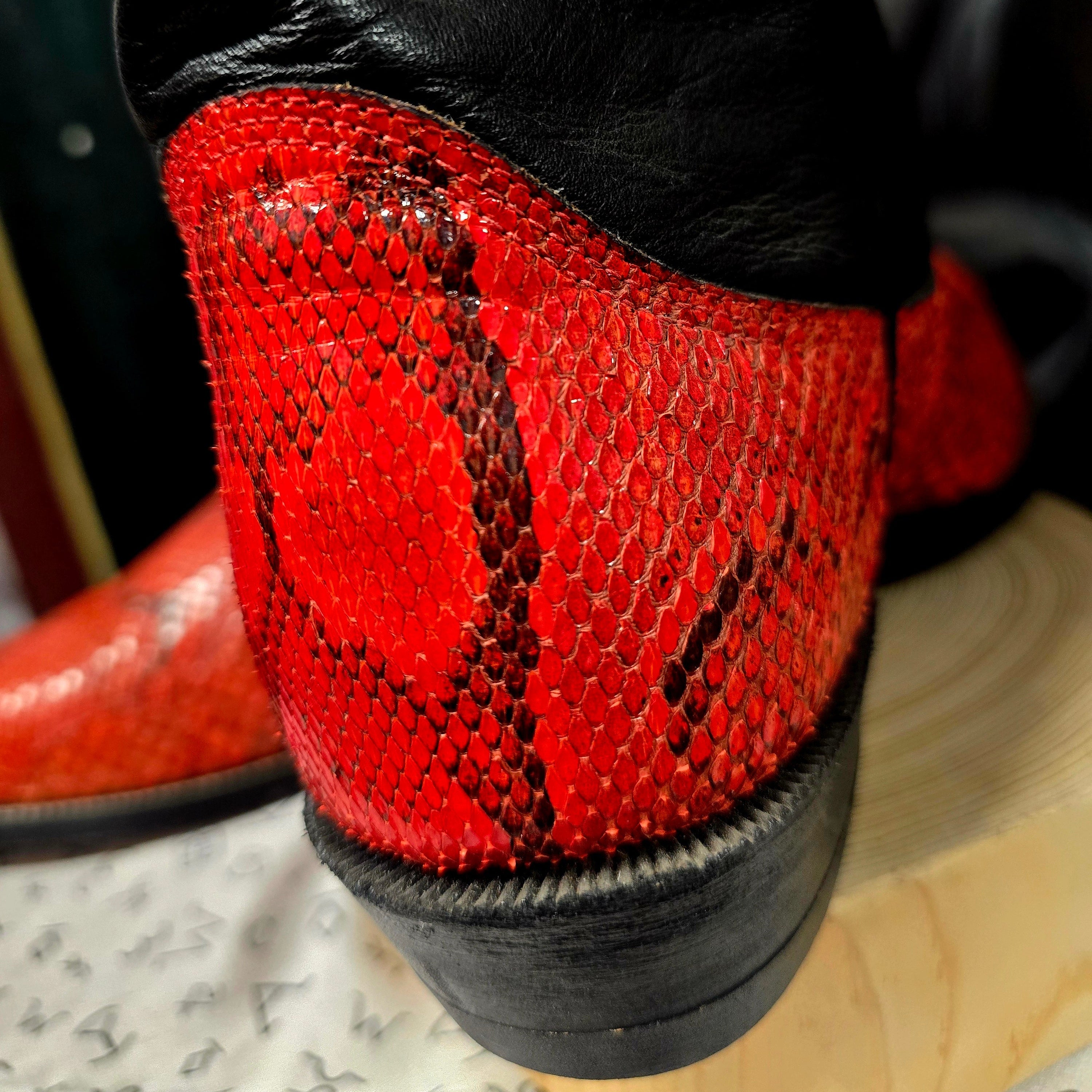 Vintage 90s Women's Red Genuine Python Alberta Boot Company