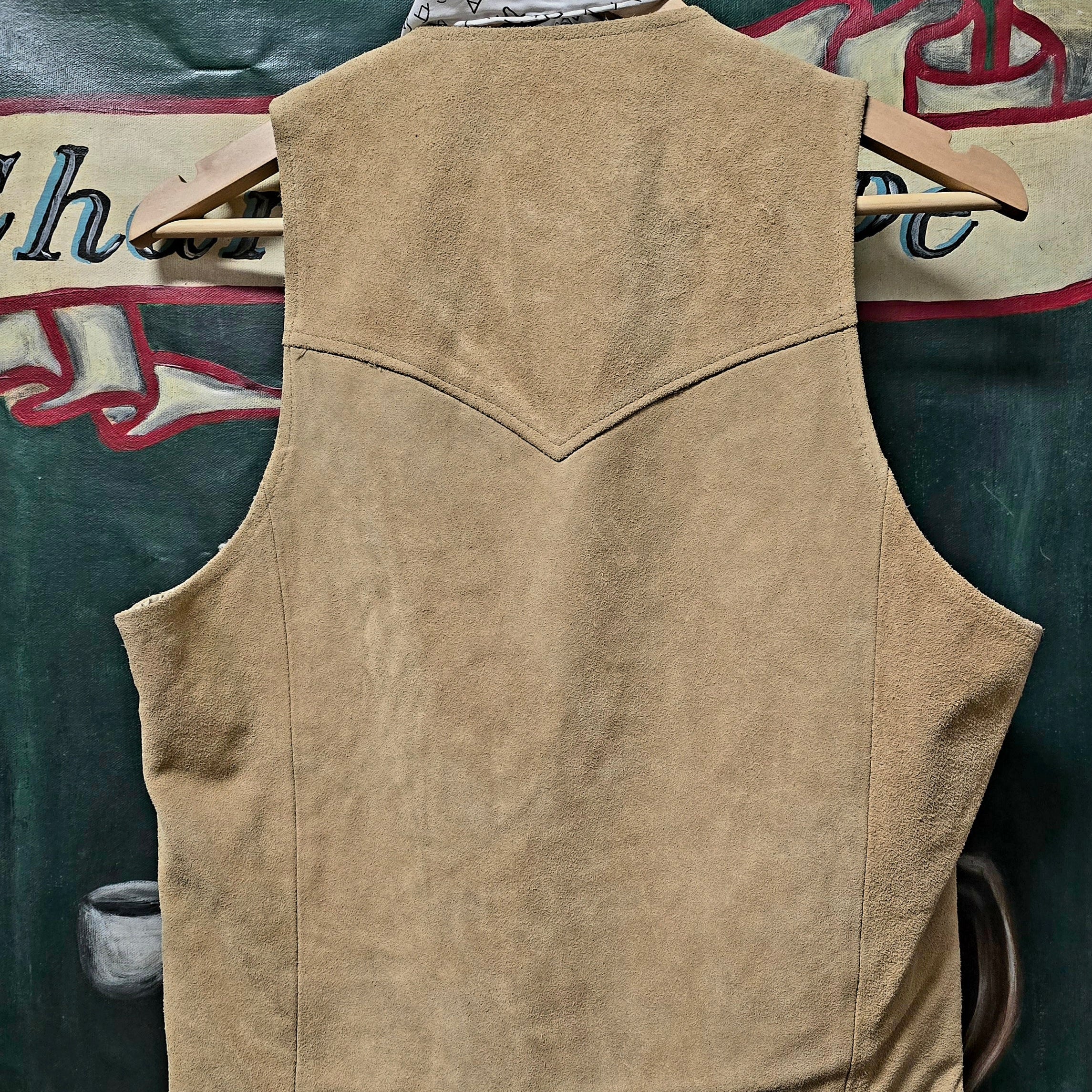 Vintage 1980s Golden Pioneer Suede & Chimayo